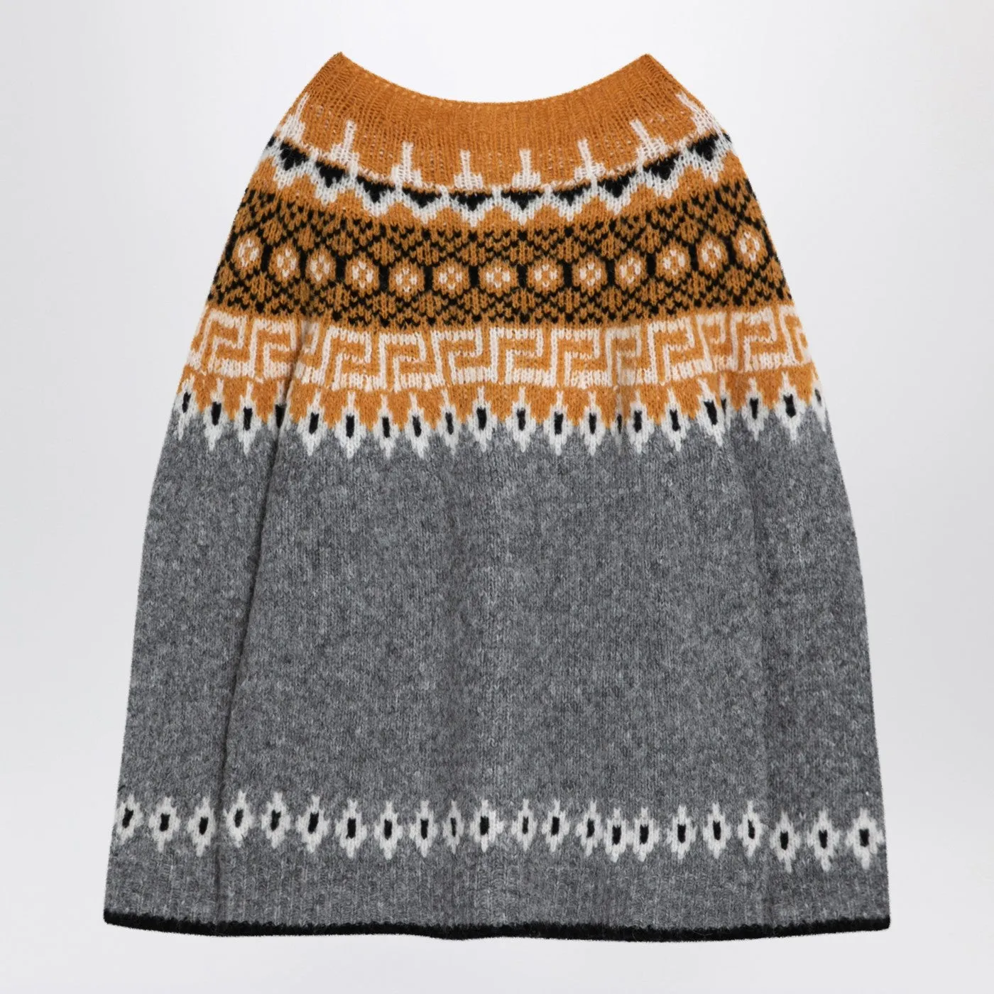 Maglione marilin multicolore in semicouture in miscela di lana