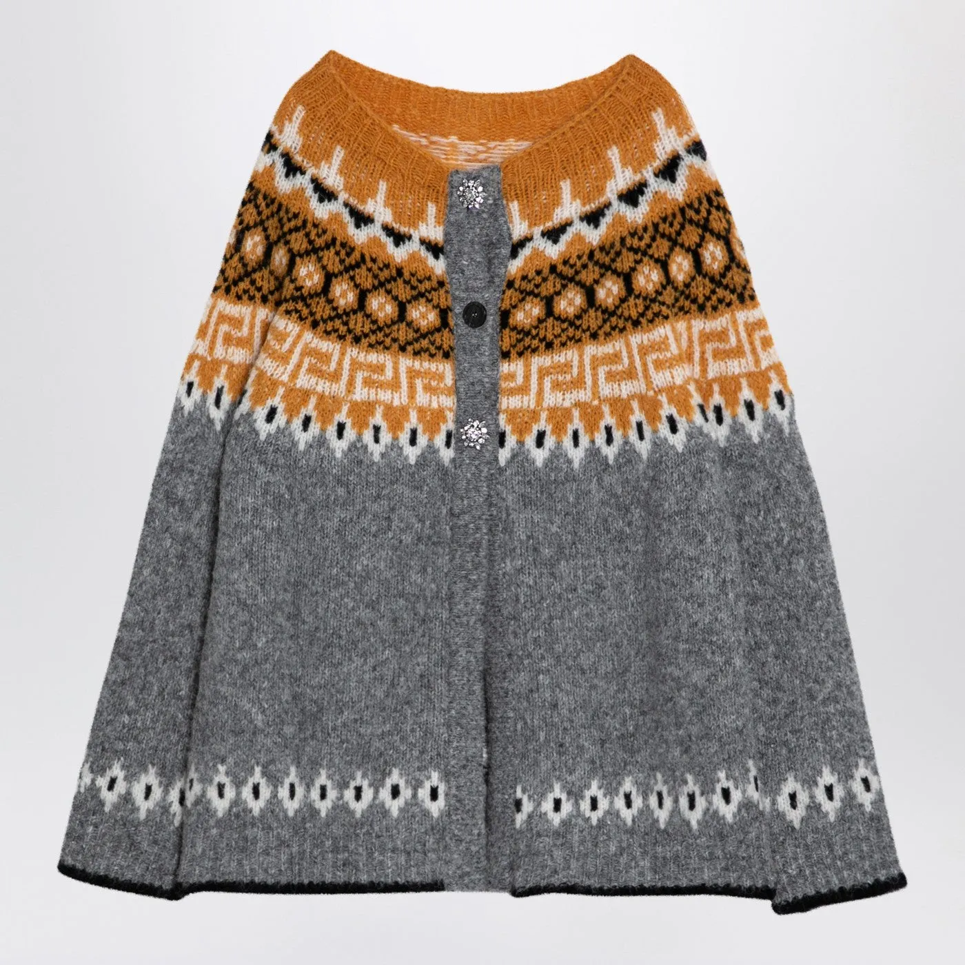 Maglione marilin multicolore in semicouture in miscela di lana