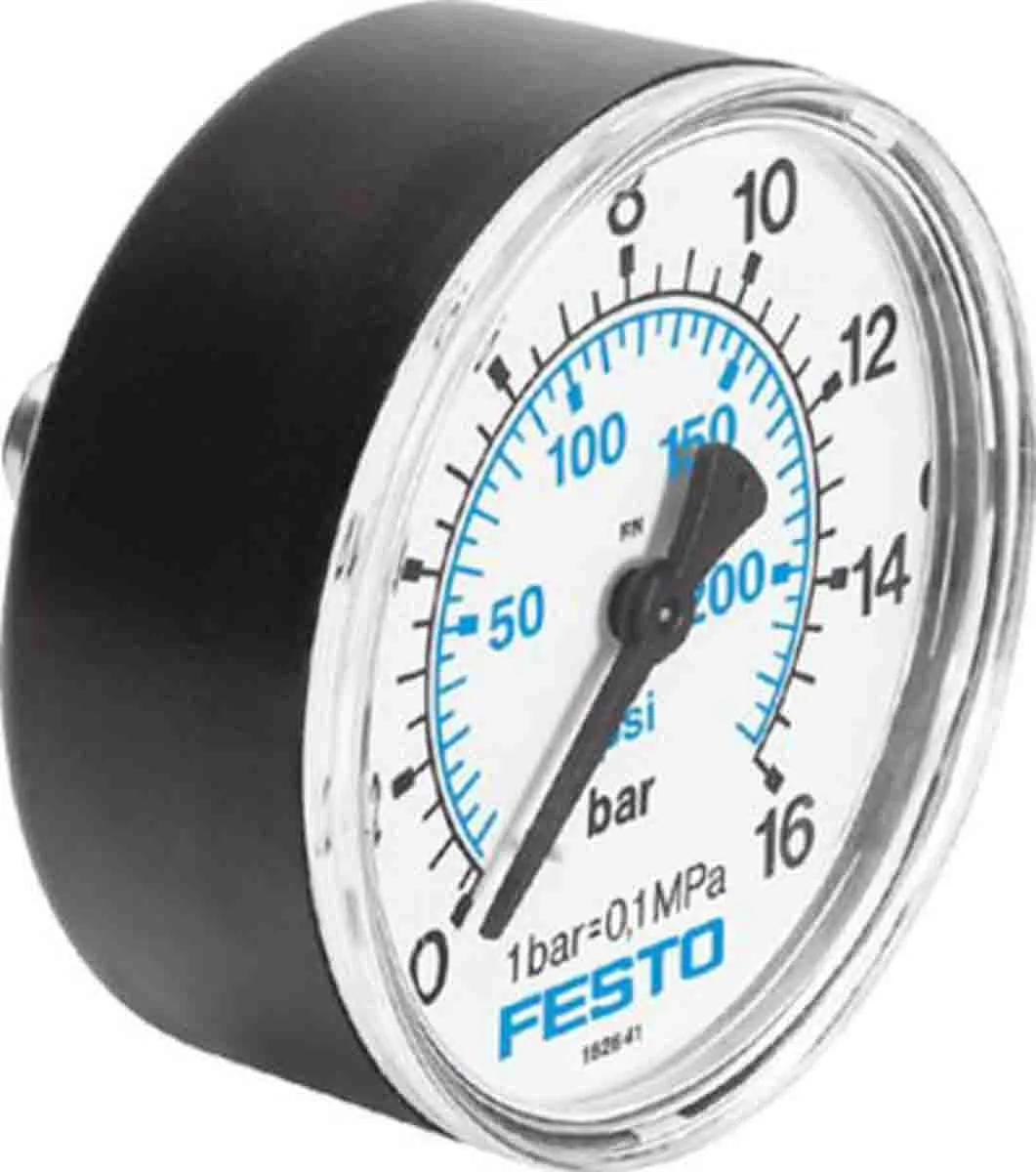 Manometro Festo, 0bar → 16bar max, G 1/4, Ø est. 50mm