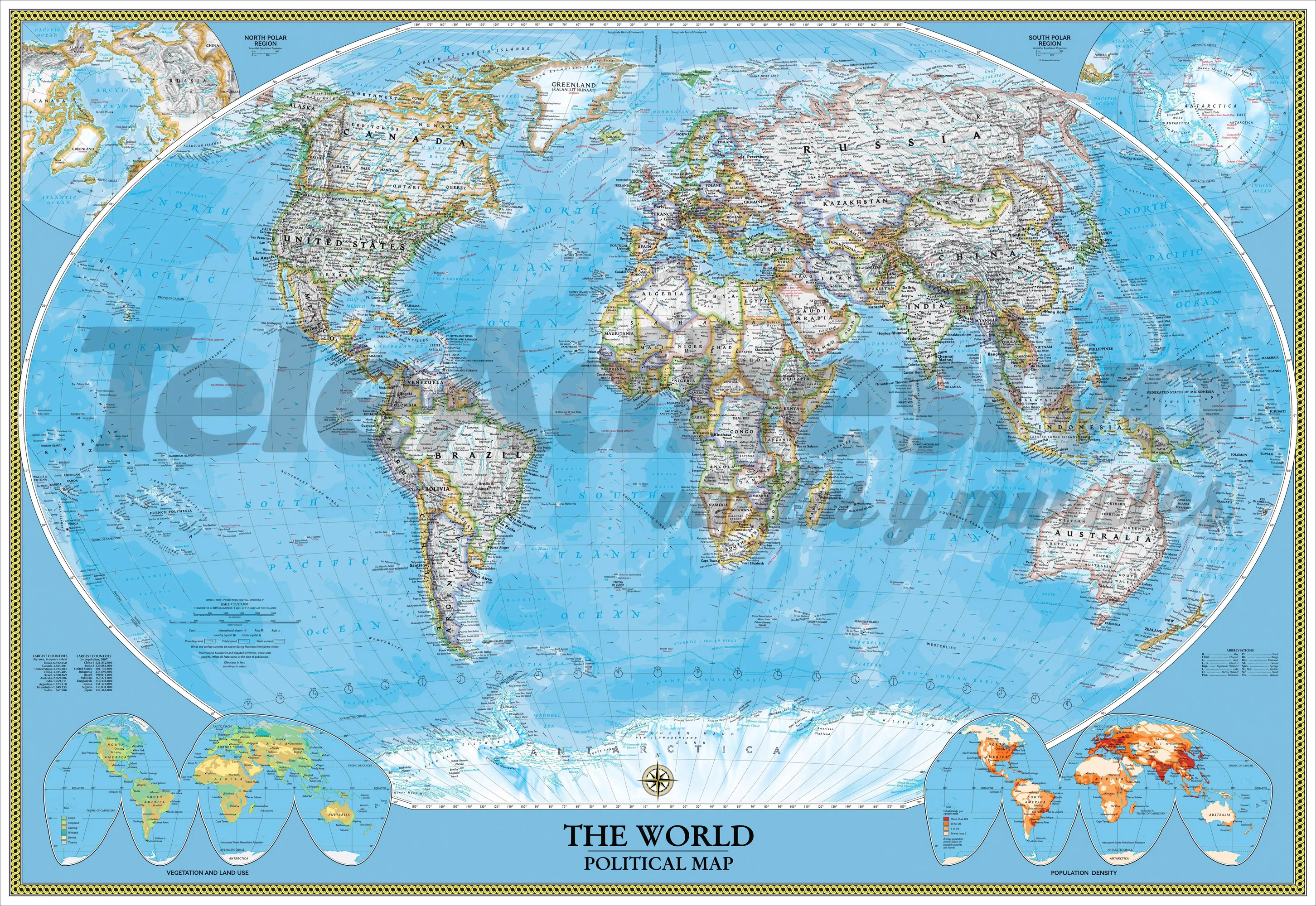 Mappa del mondo politico mondiale - FOTOMURALI