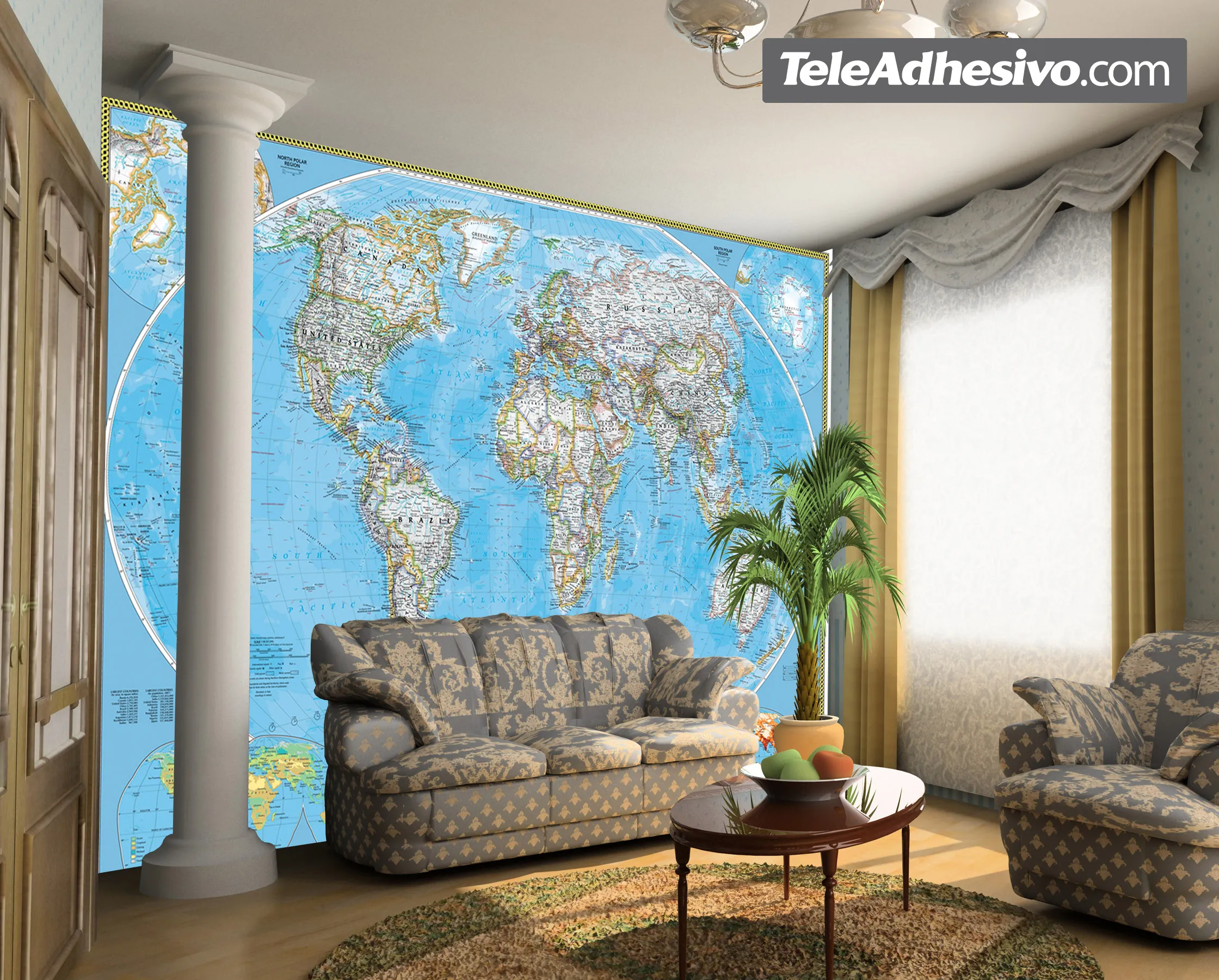 Mappa del mondo politico mondiale - FOTOMURALI