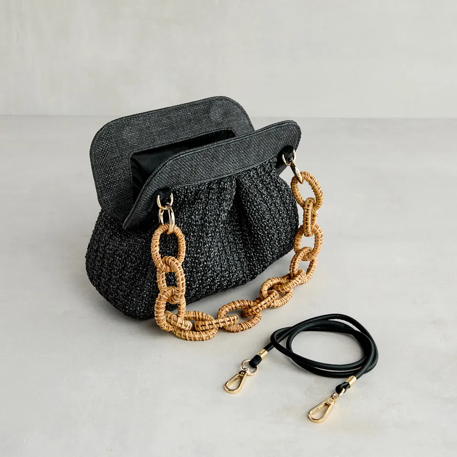Maxi Pochette Nera in Rafia