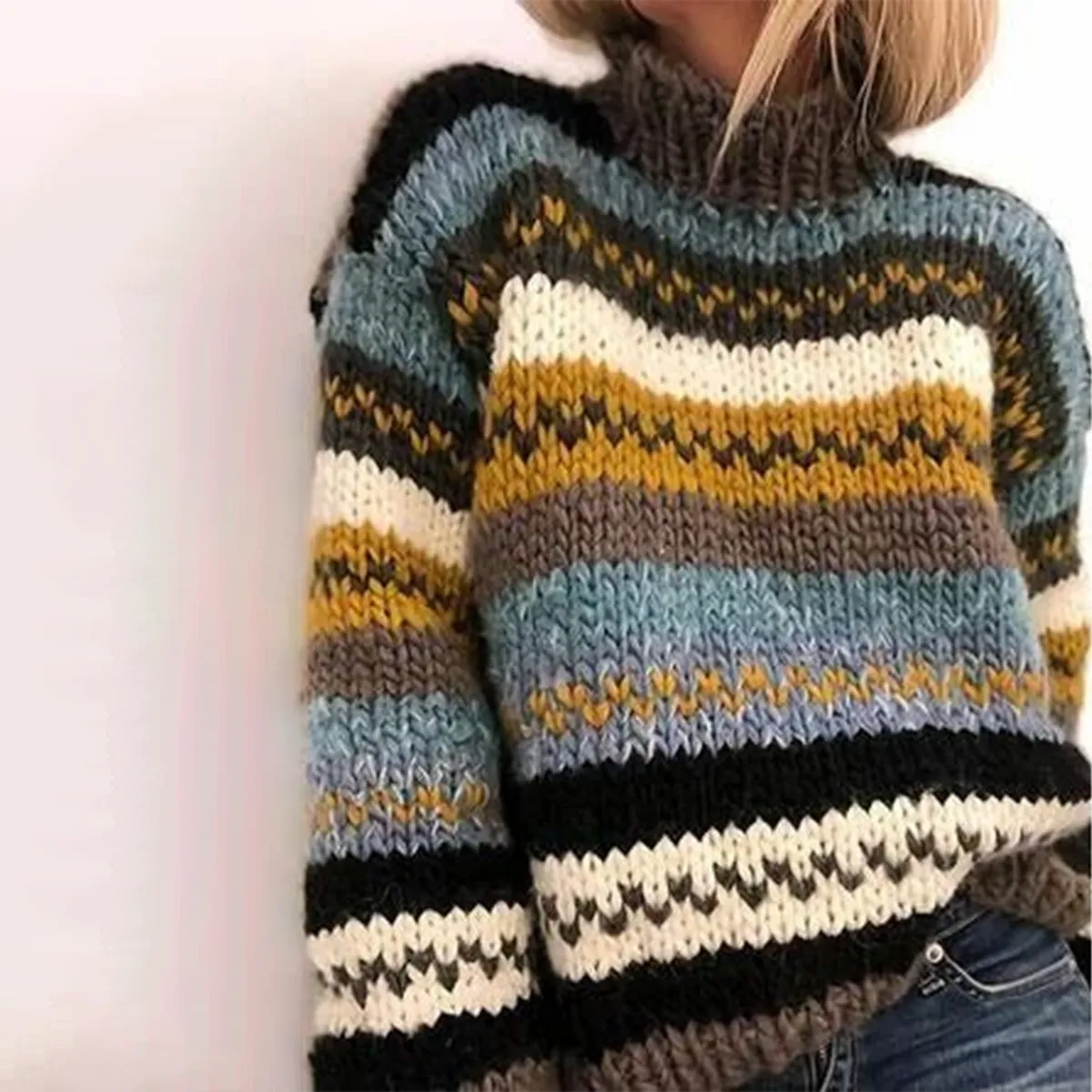 Melissa – Maglione con Collo alto e Stampa Trendy