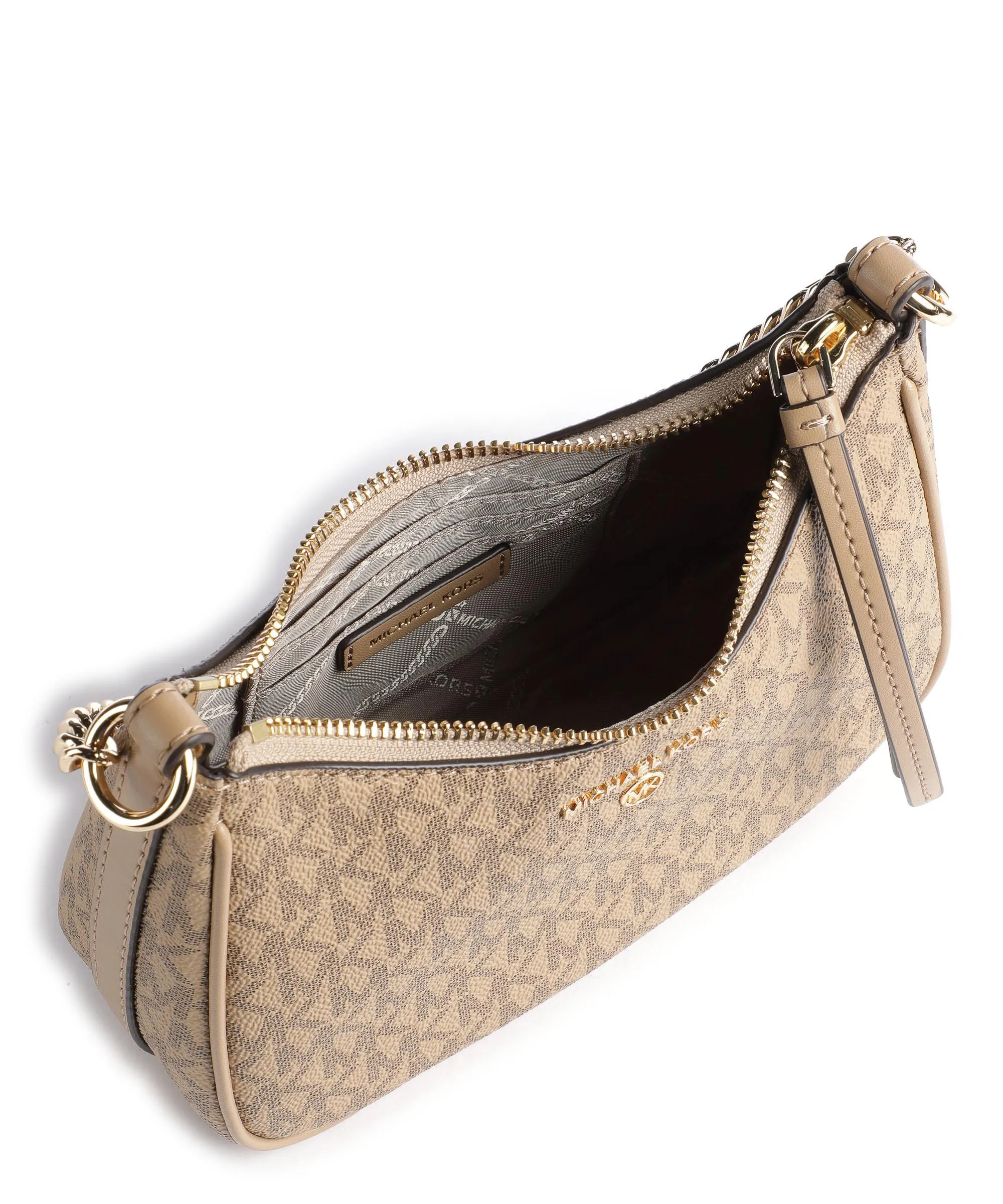  Michael Kors Jet Set Charm Borsa a spalla tela marrone chiaro  