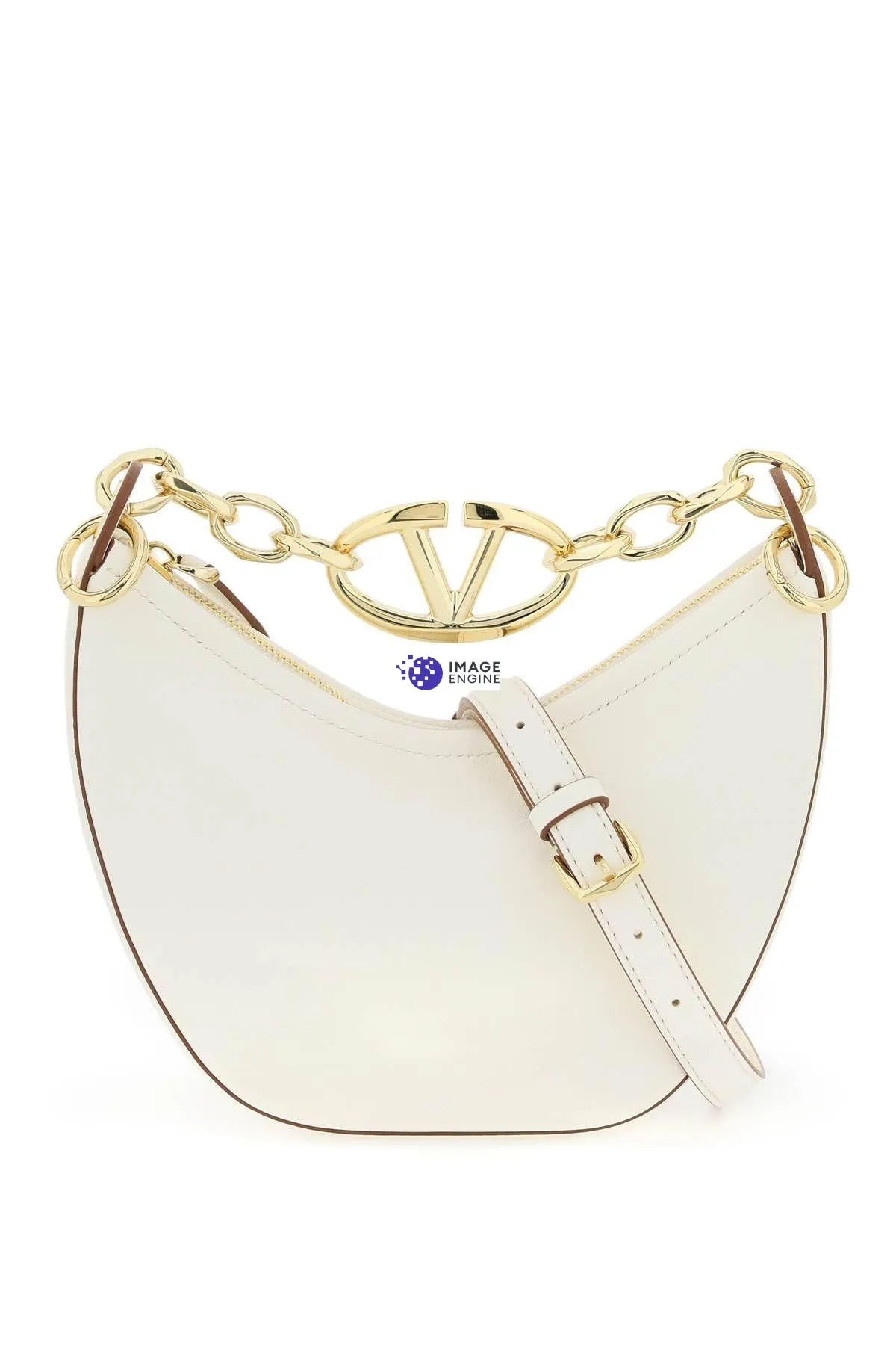 Mini hobo VLogo Moon Bag in nappa con catena