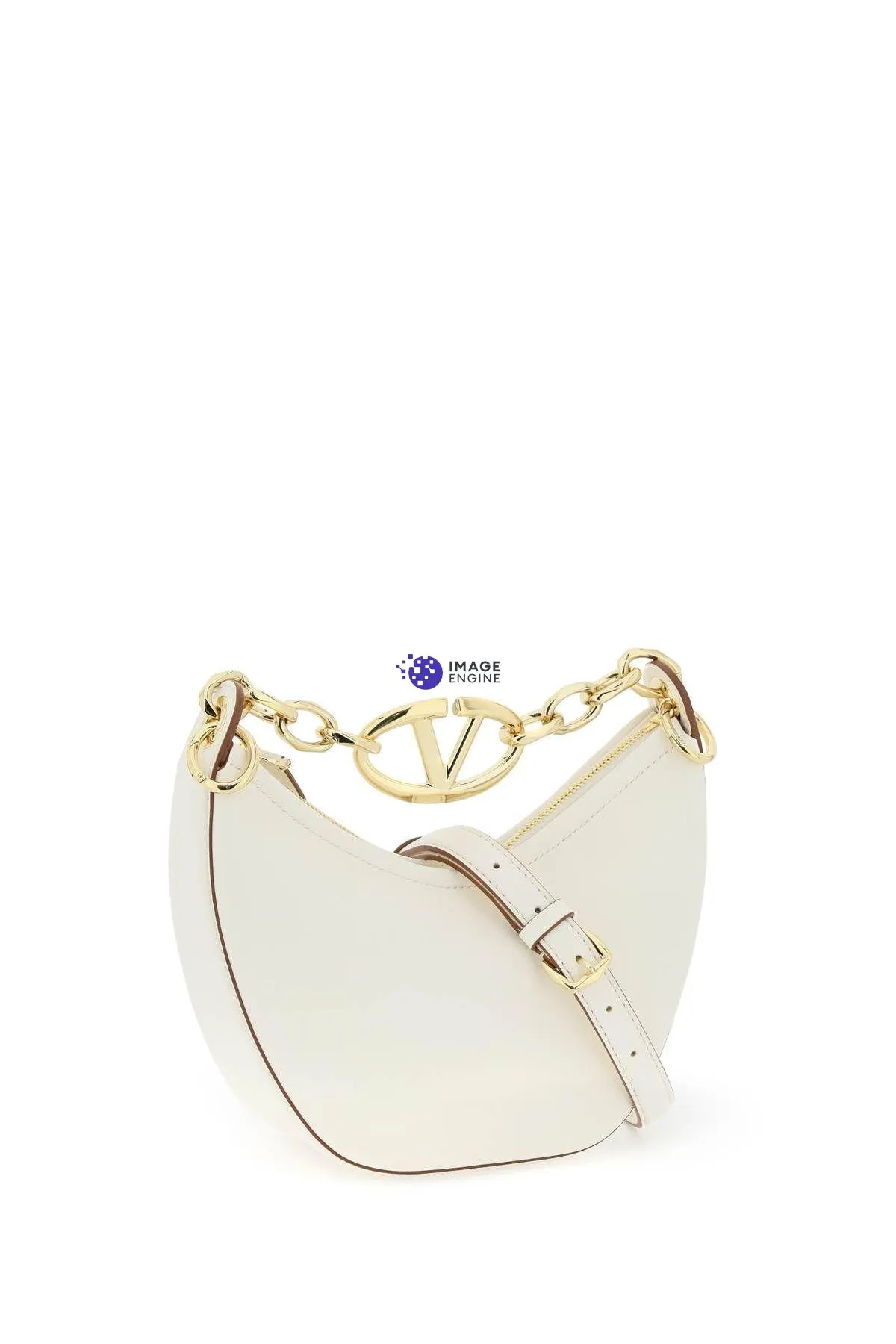Mini hobo VLogo Moon Bag in nappa con catena