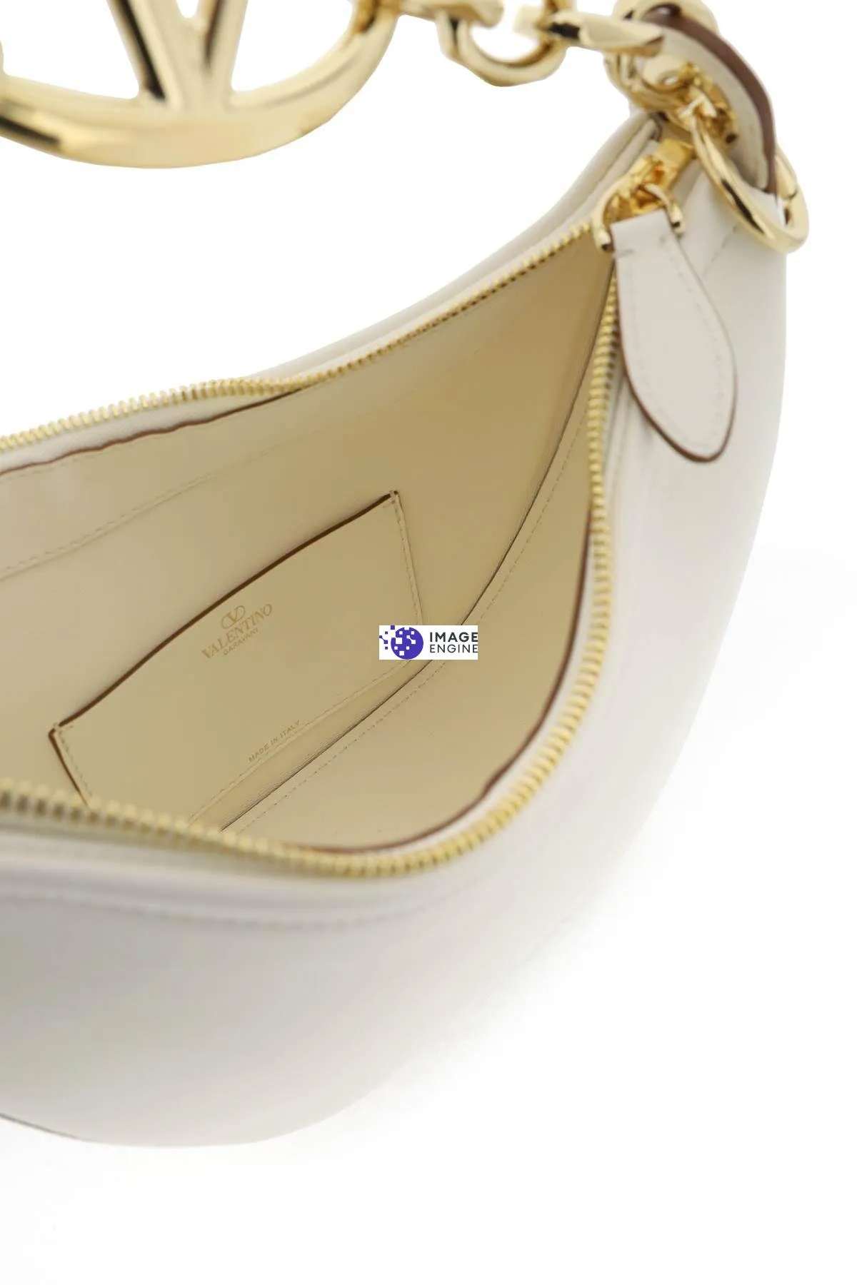 Mini hobo VLogo Moon Bag in nappa con catena