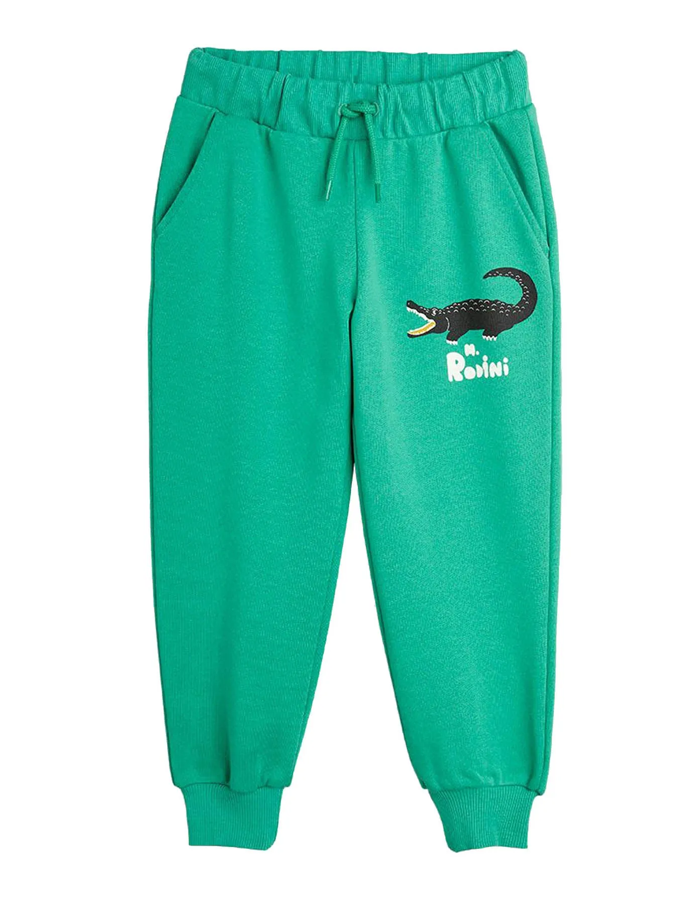 Mini Rodini pantalone verde bambino in felpa di cotone organico