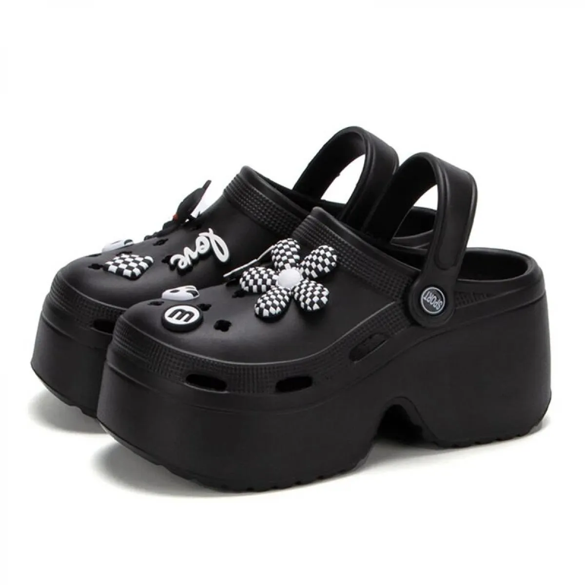 Moda donna fai da te zoccoli sandali con plateau 2024 estate fondo spesso scarpe da giardino per le donne punta chiusa Chunky Be