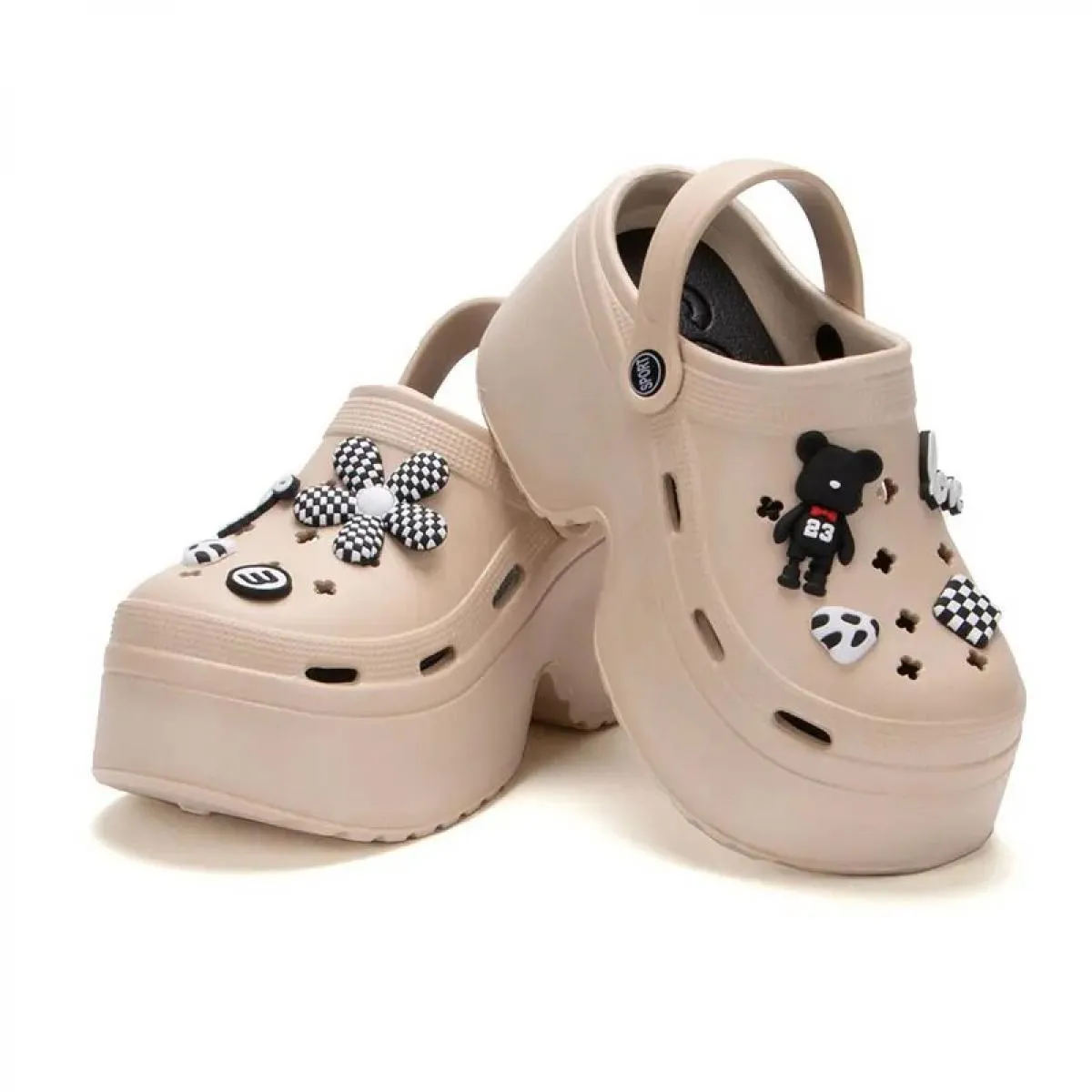 Moda donna fai da te zoccoli sandali con plateau 2024 estate fondo spesso scarpe da giardino per le donne punta chiusa Chunky Be
