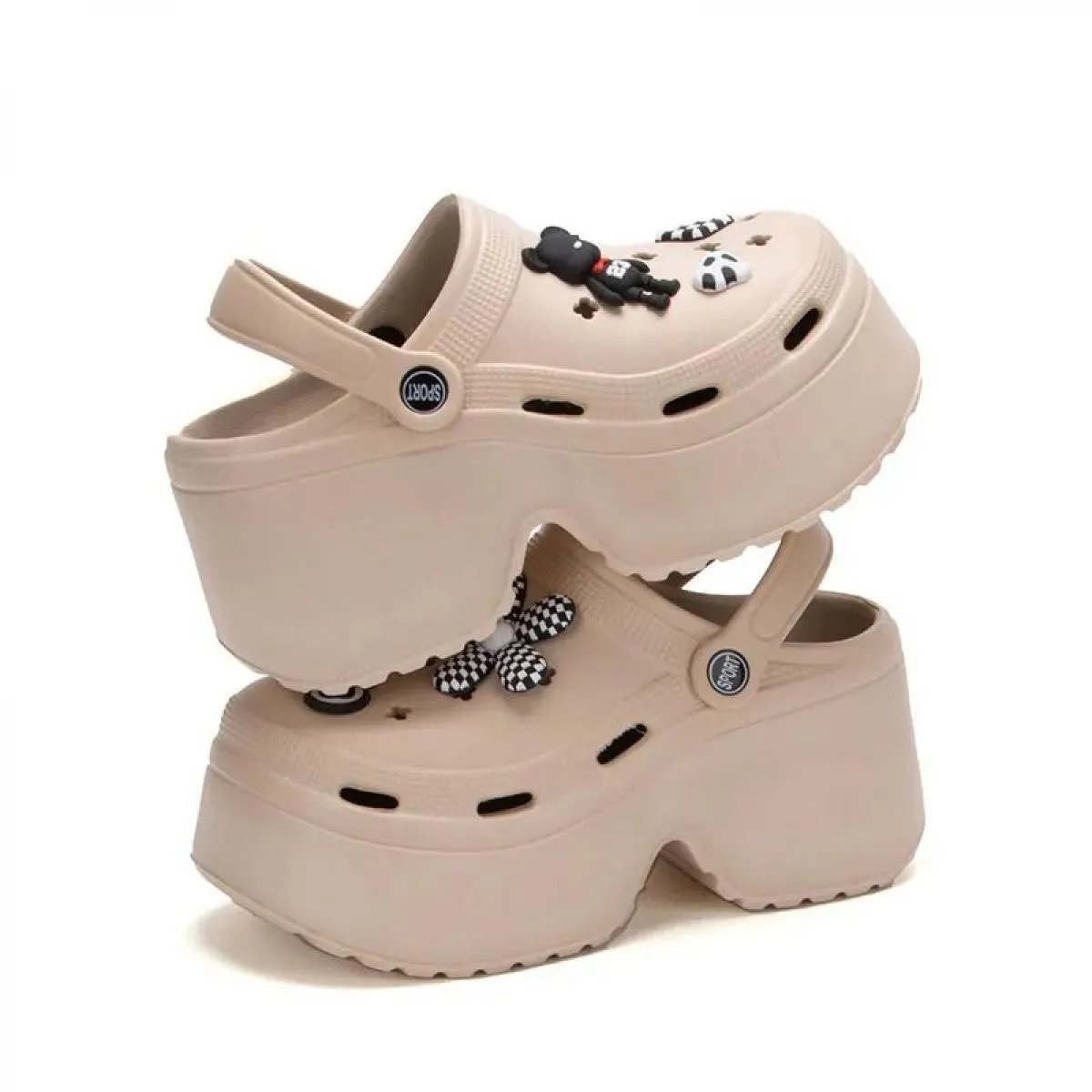 Moda donna fai da te zoccoli sandali con plateau 2024 estate fondo spesso scarpe da giardino per le donne punta chiusa Chunky Be