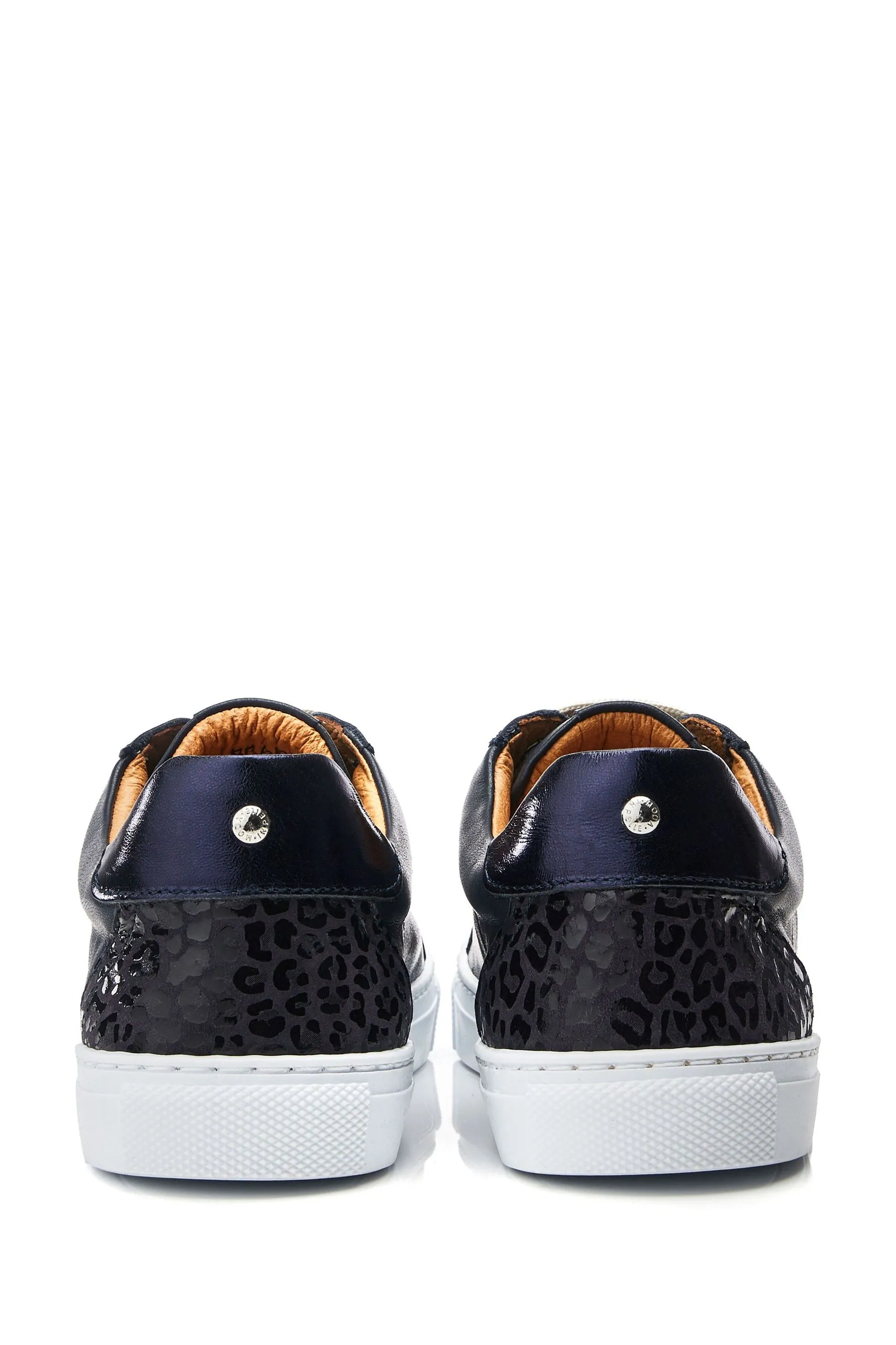 Moda in Pelle - Blu slim - Scarpe da ginnastica Pizzo-up con suola braidie