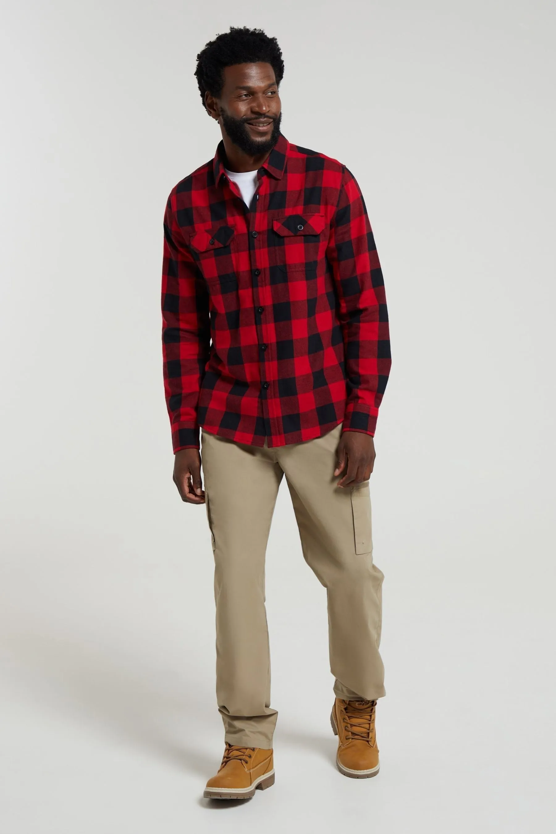 Mountain Warehouse Camicia Uomo Trace Flannel 100% Cotone Manica lunga    