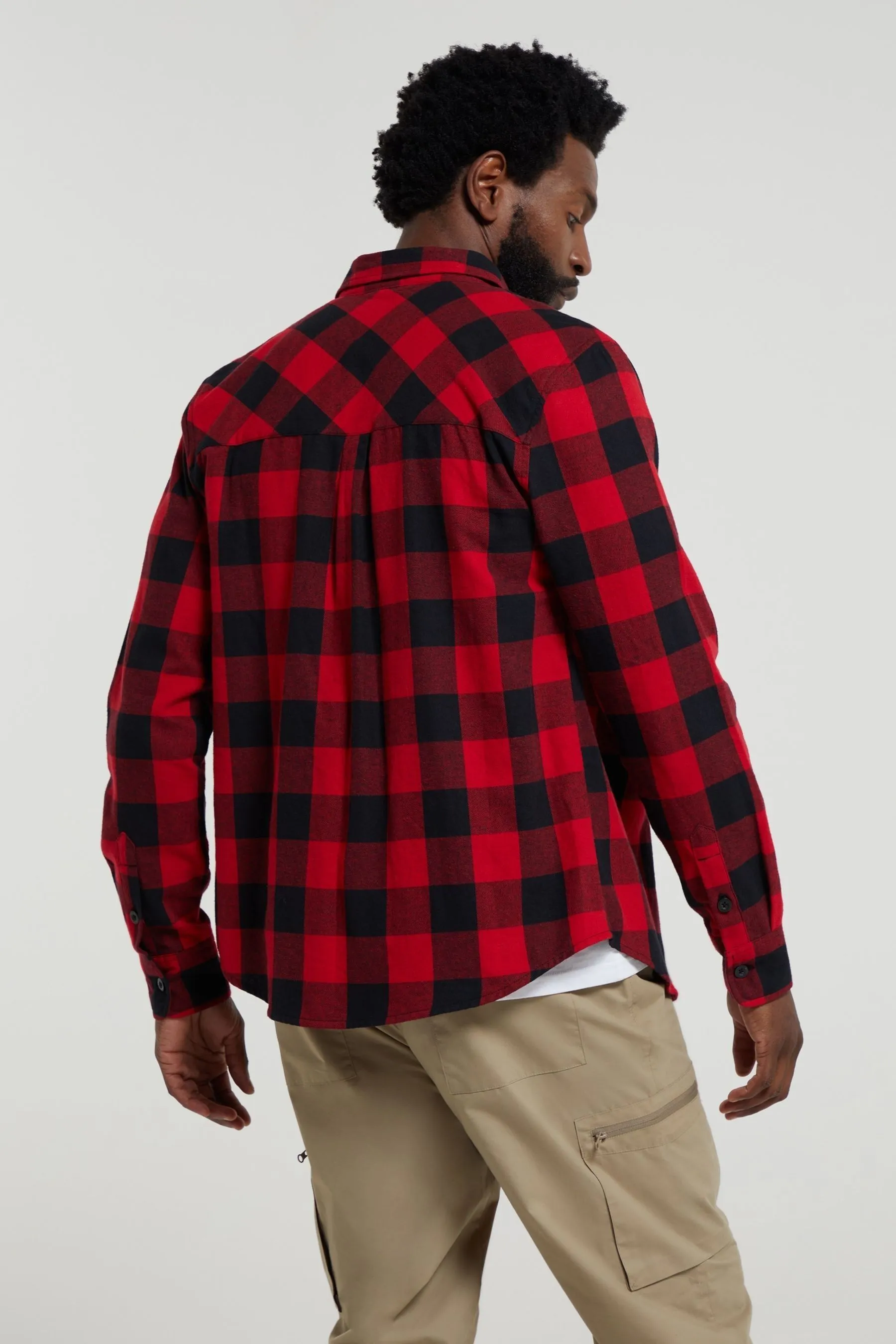 Mountain Warehouse Camicia Uomo Trace Flannel 100% Cotone Manica lunga    