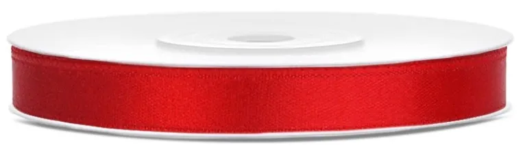 Nastro di raso rosso 25m x 6mm