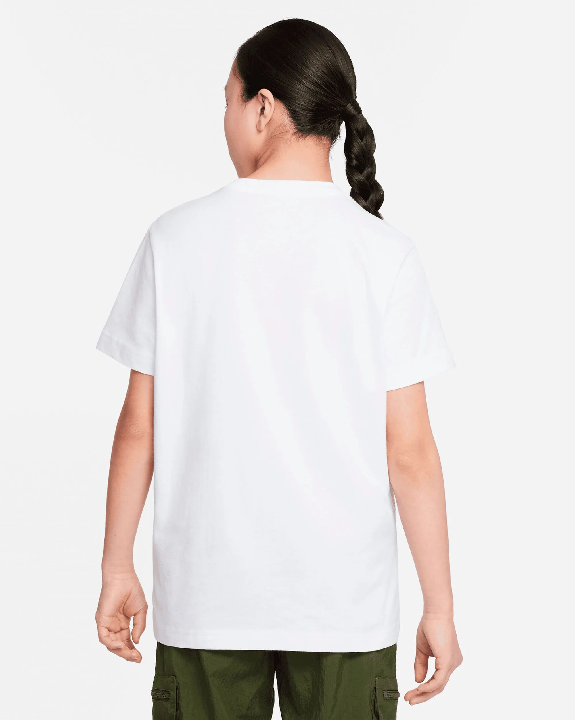 Nike T-Shirt Futura Con Logo Sul Petto Bianco Bambina