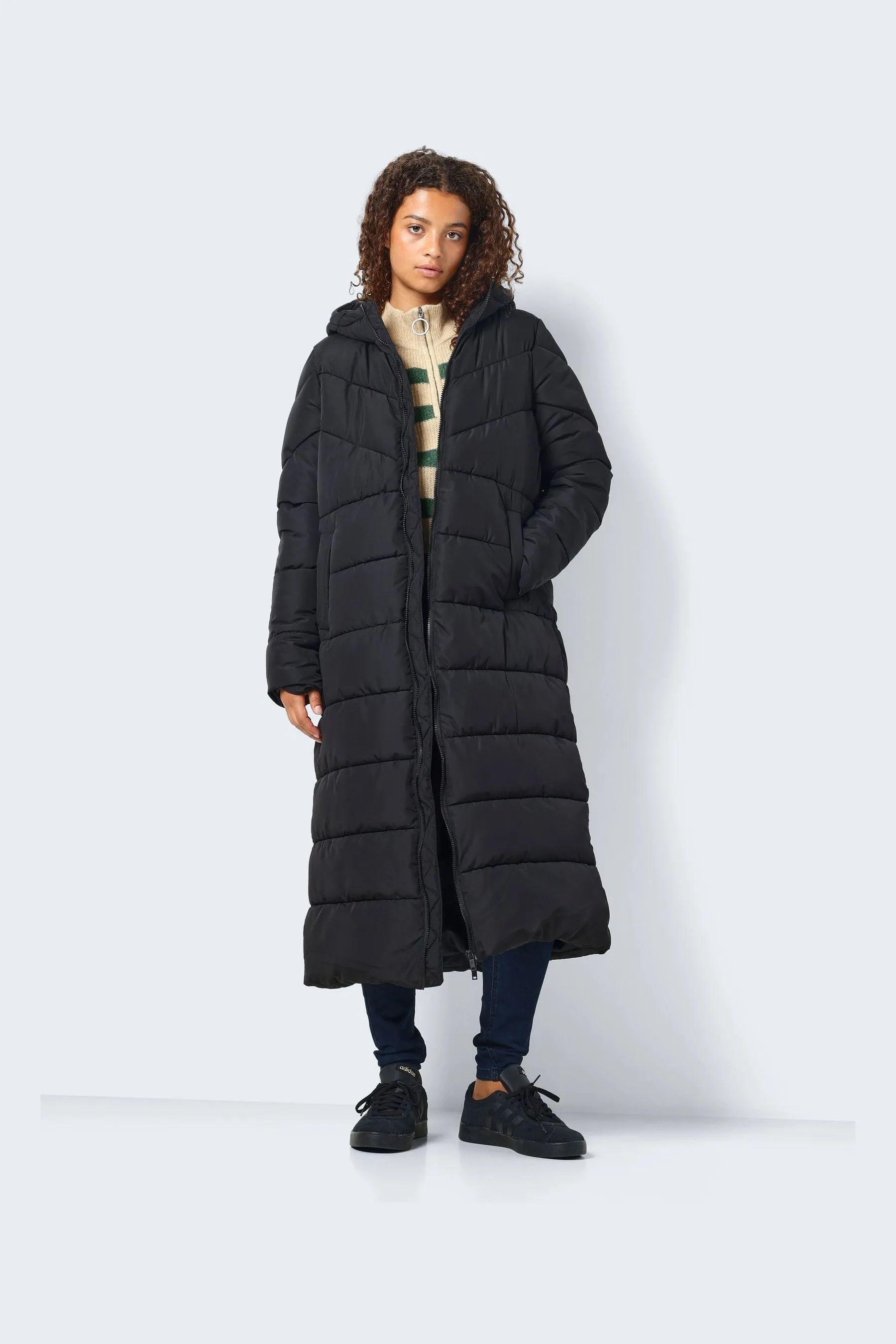 Noisy May - Maxi cappotto imbottito Con cappuccio trapuntato    