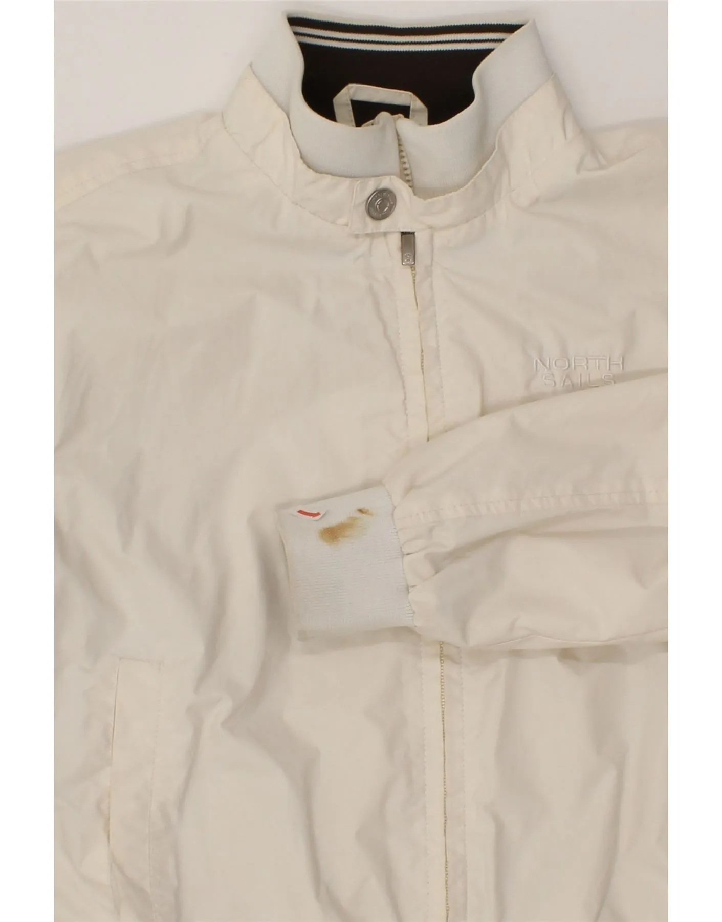 NORTH SAILS Womens Crop Bomber Jacket UK 10 Small White Polyamide