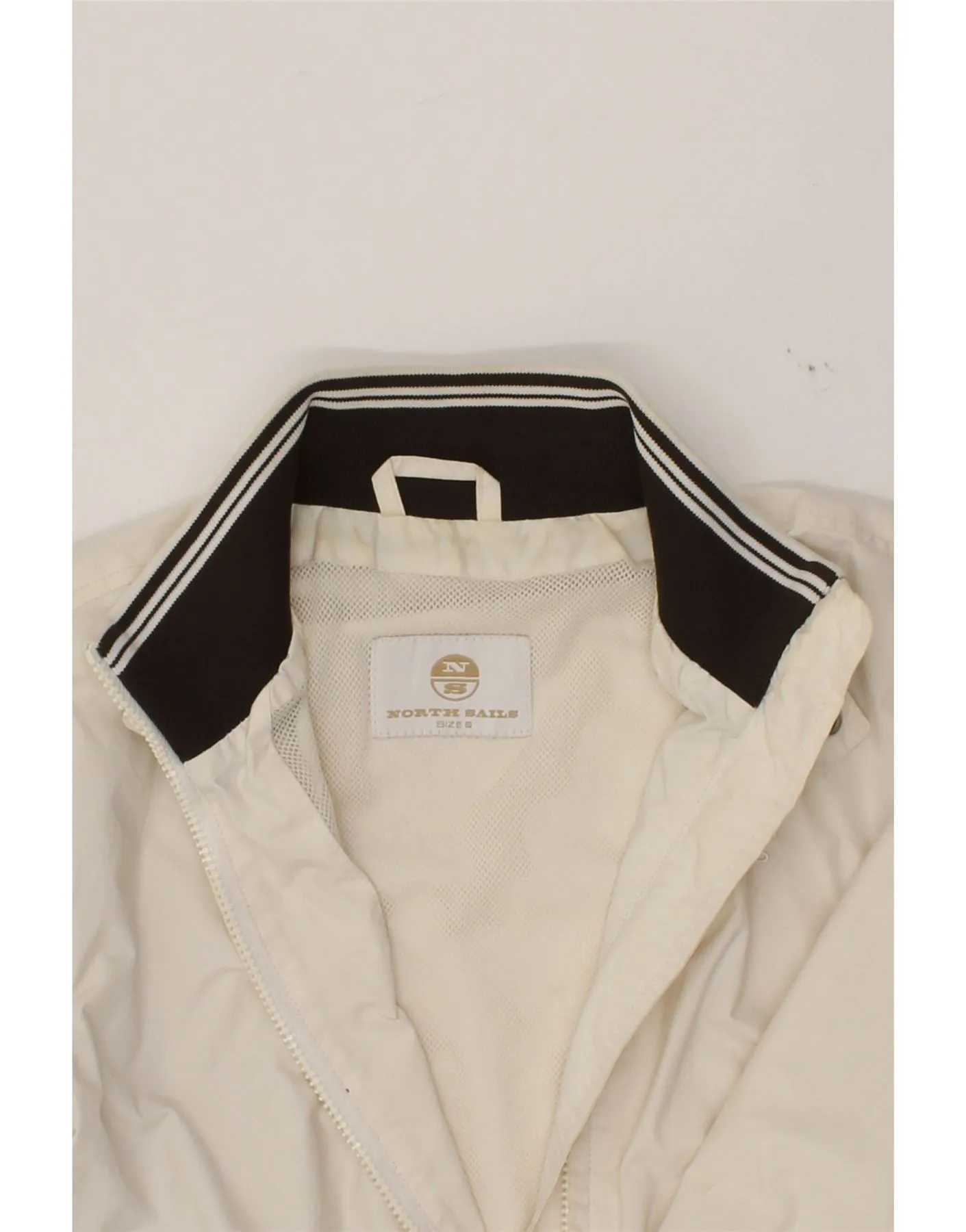 NORTH SAILS Womens Crop Bomber Jacket UK 10 Small White Polyamide