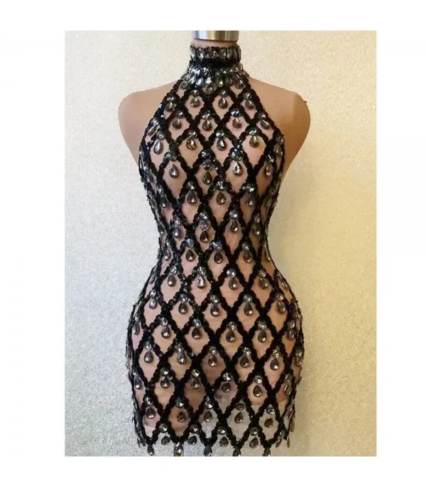 Nude diamond luxury dress