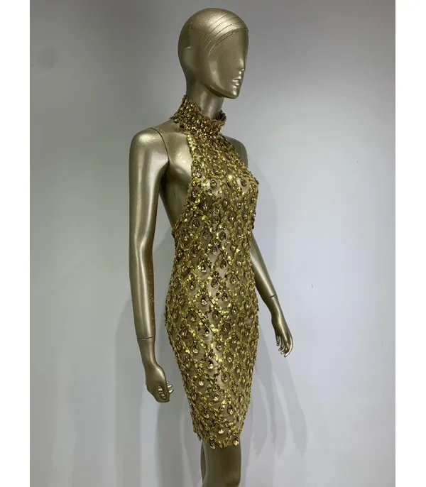 Nude diamond luxury dress