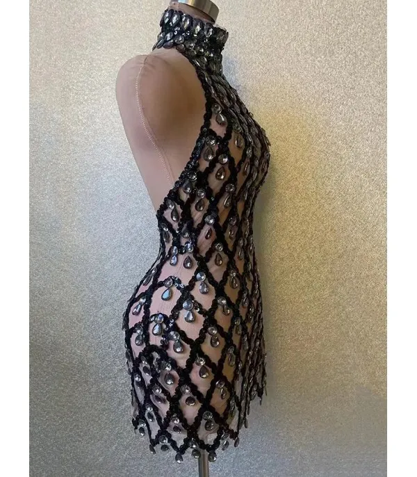 Nude diamond luxury dress