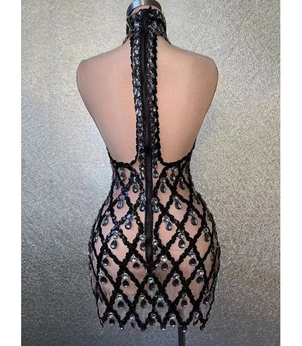 Nude diamond luxury dress