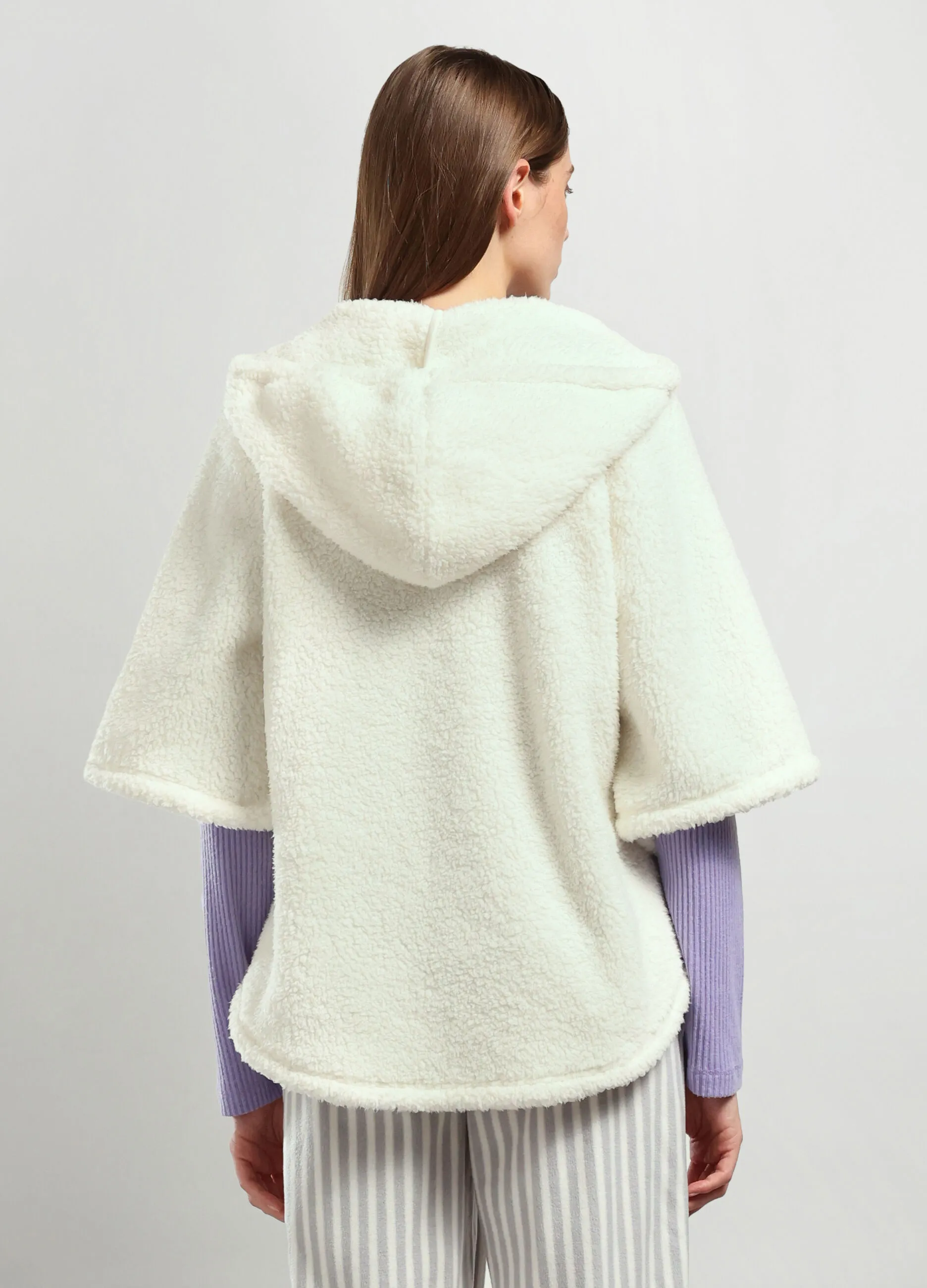 NYMOS  Poncho in coral fleece donna