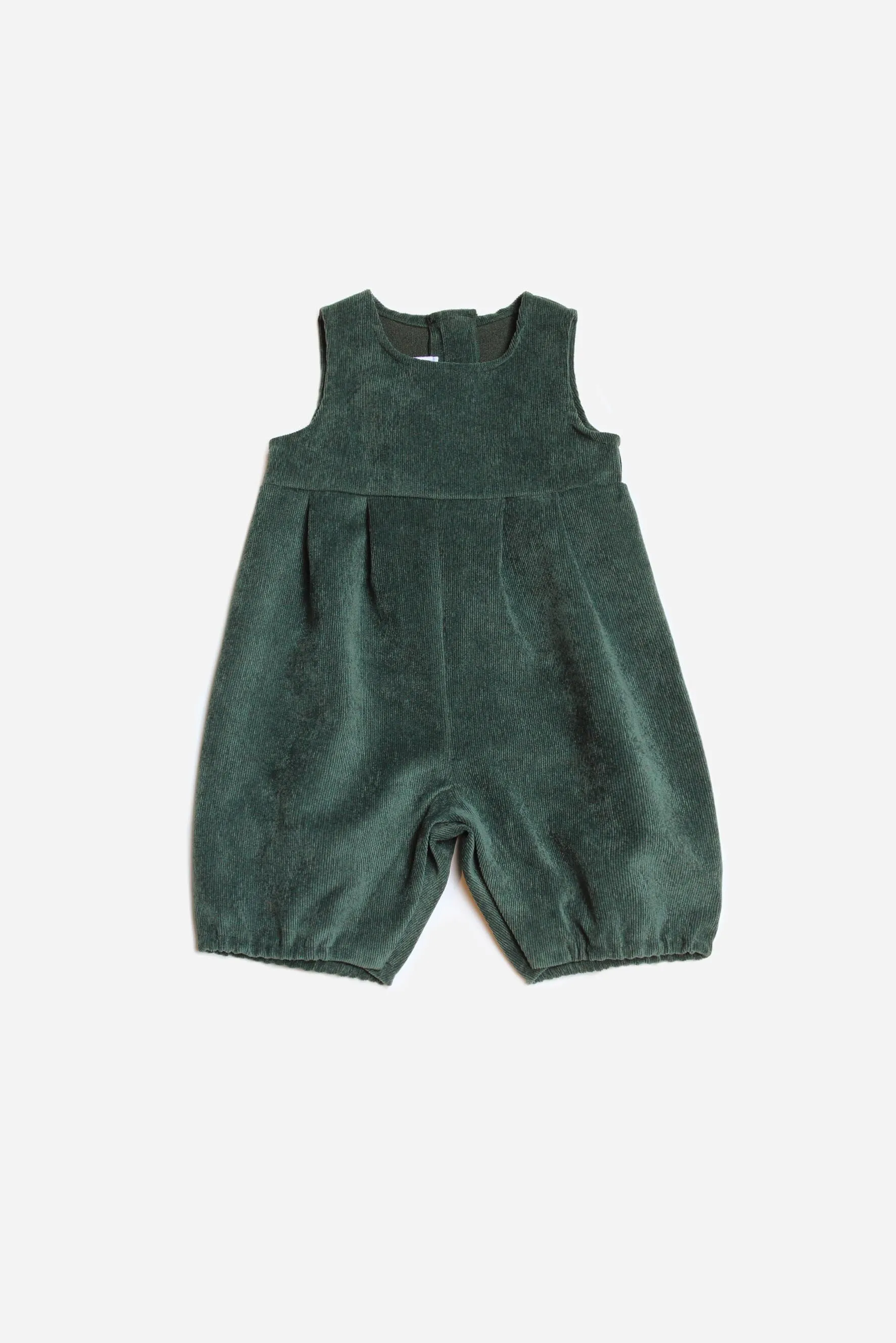 Pagliaccetto neonato in velluto verde