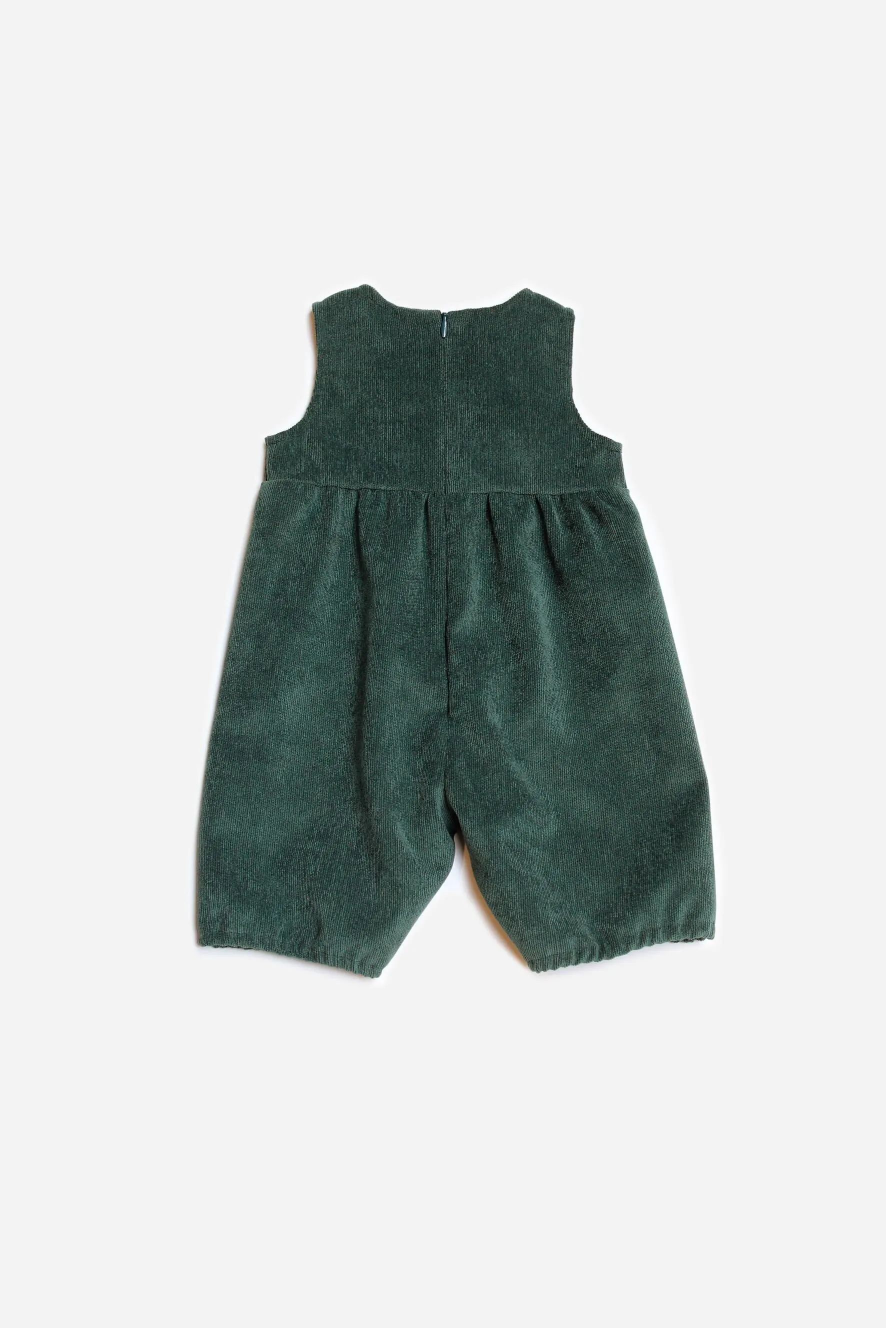 Pagliaccetto neonato in velluto verde