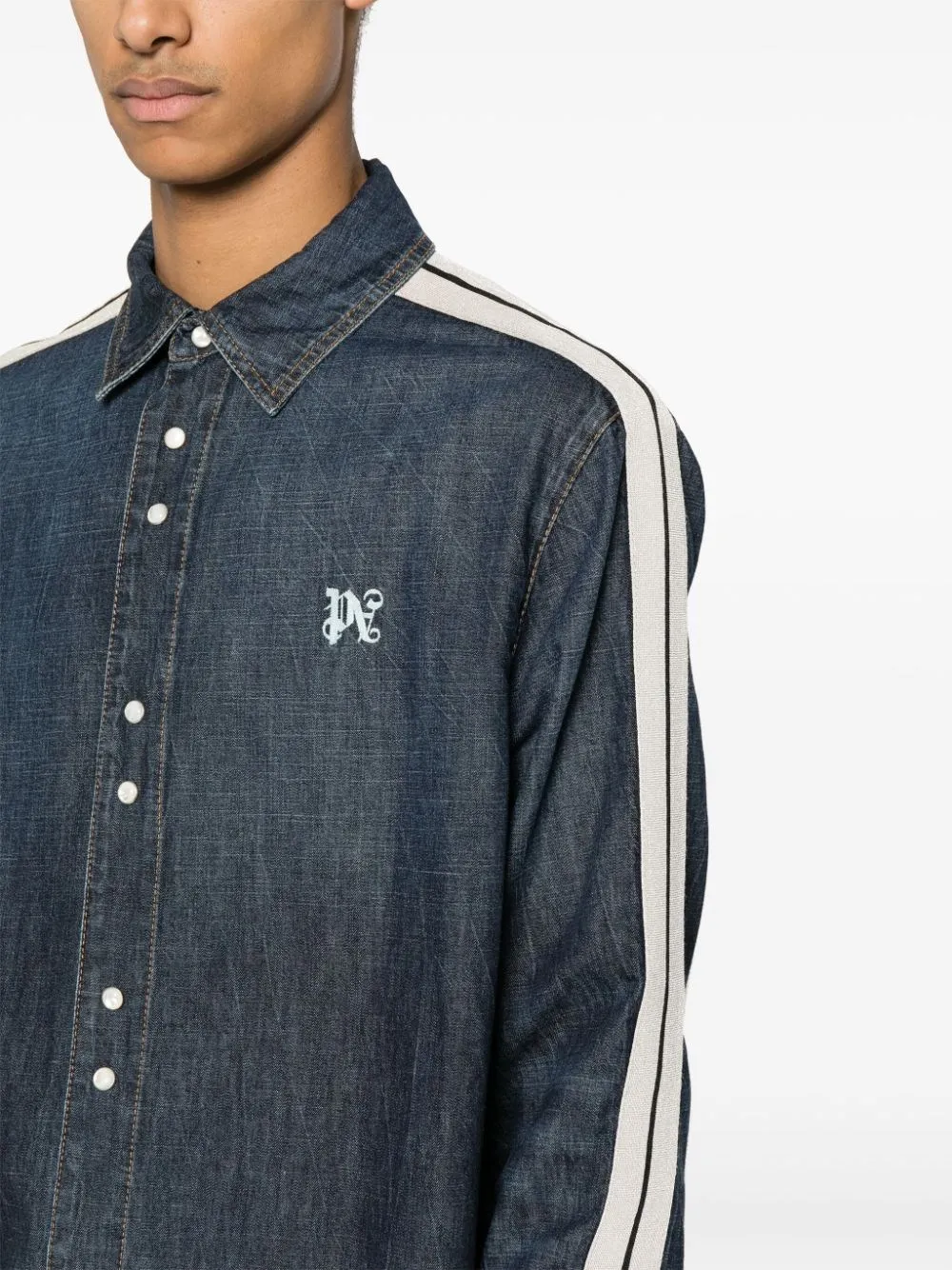   Palm Angels  Giacca sportiva in denim monogram  
