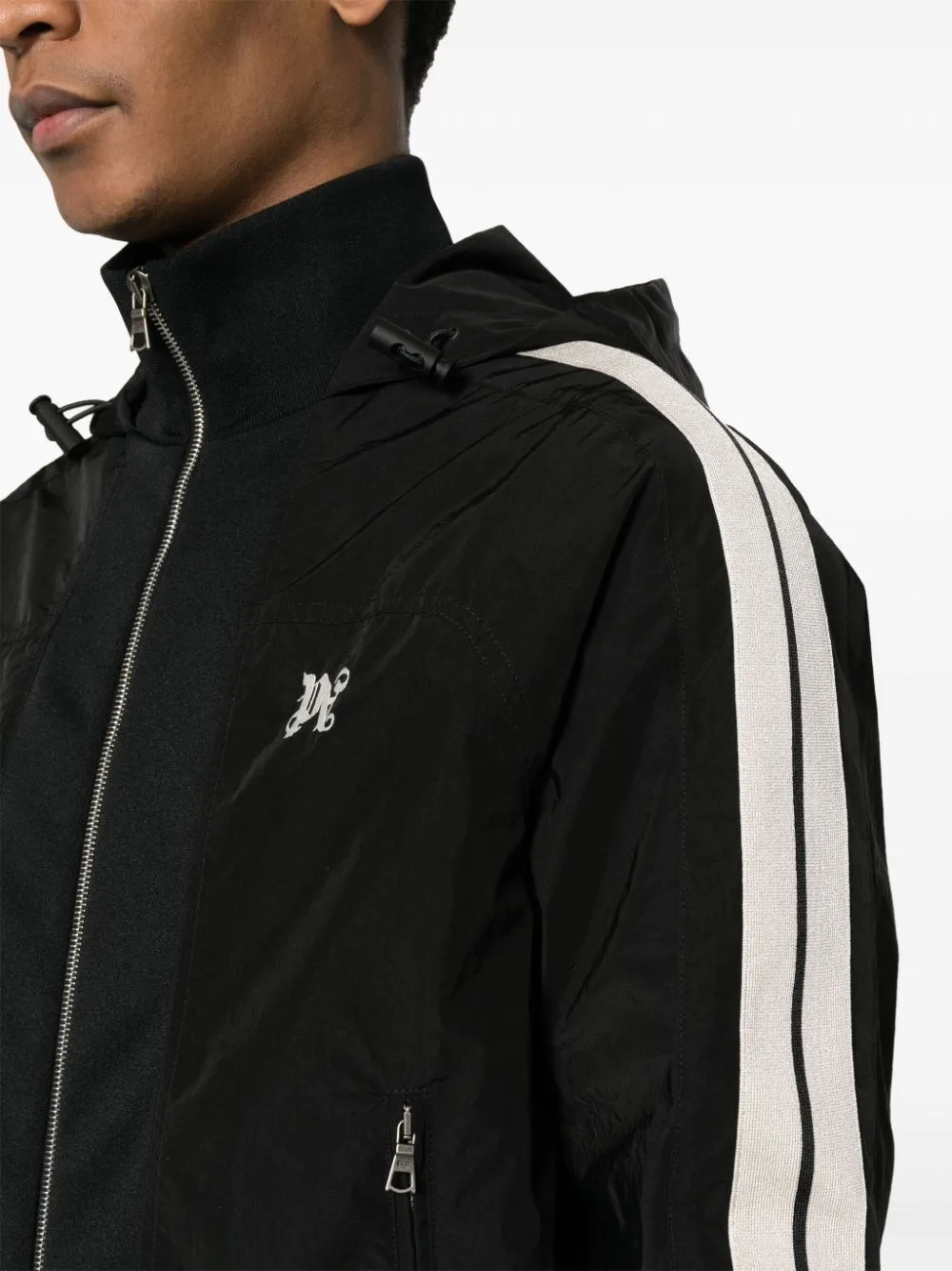   Palm Angels  Giacca sportiva in nylon con bande  