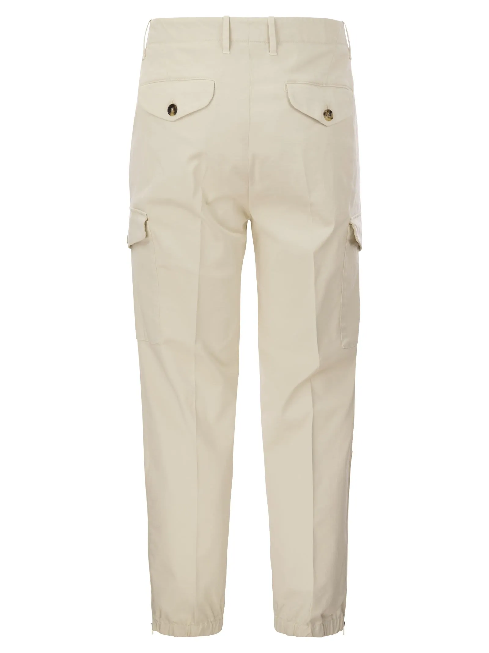 Pantalone in gabardina di cotone con tasche cargo