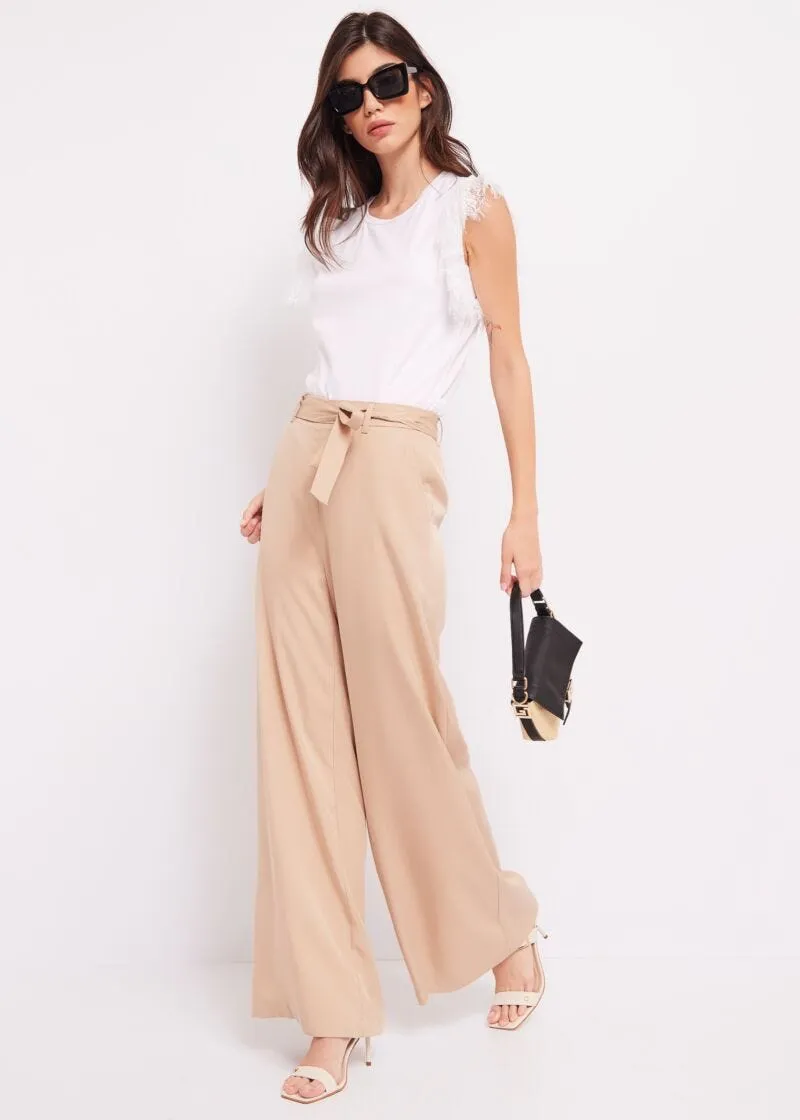 Pantaloni a palazzo con cintura
