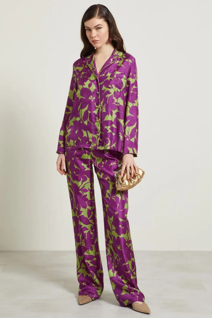 Pantaloni a palazzo in twill