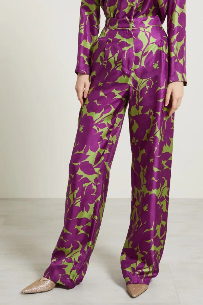 Pantaloni a palazzo in twill