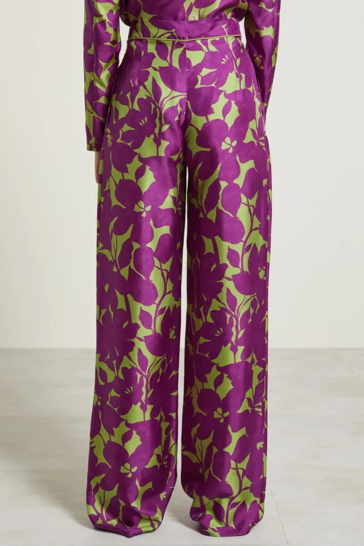 Pantaloni a palazzo in twill