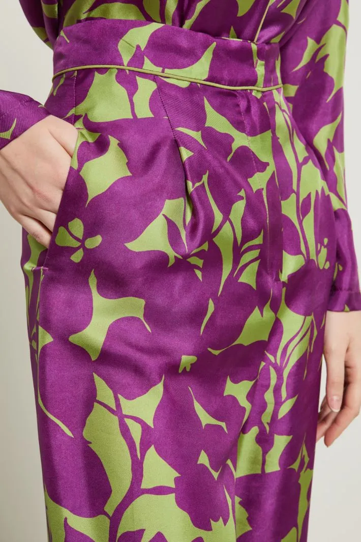 Pantaloni a palazzo in twill