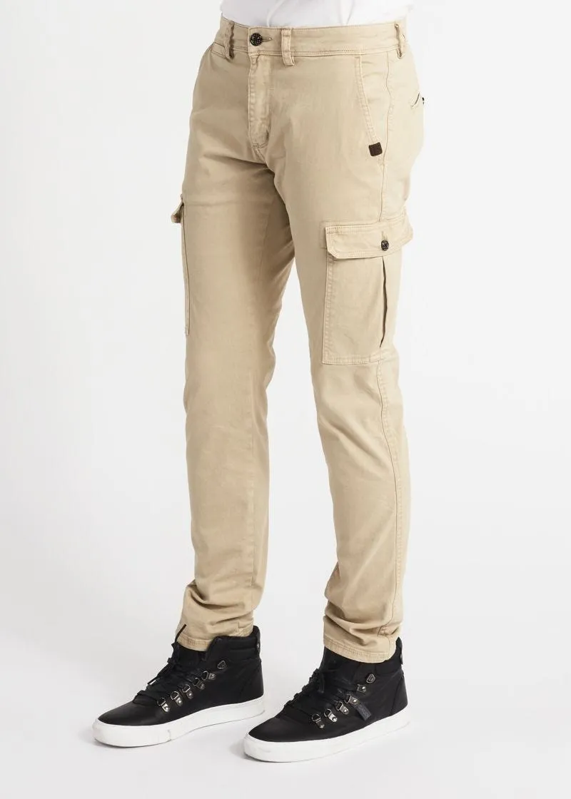 Pantaloni cargo in gabardina stretch