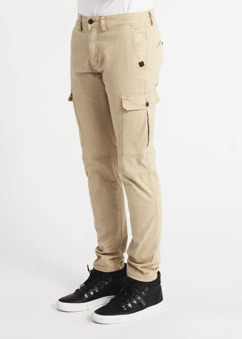 Pantaloni cargo in gabardina stretch