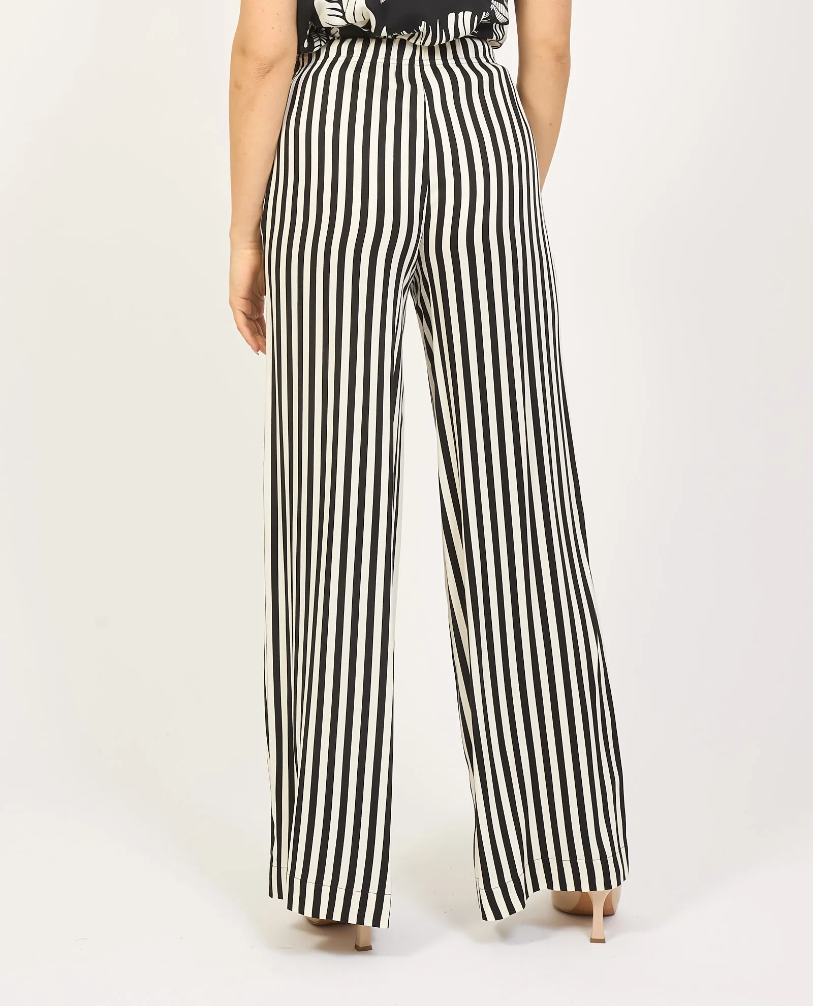 Pantaloni donna a palazzo Fracomina con motivo a righe