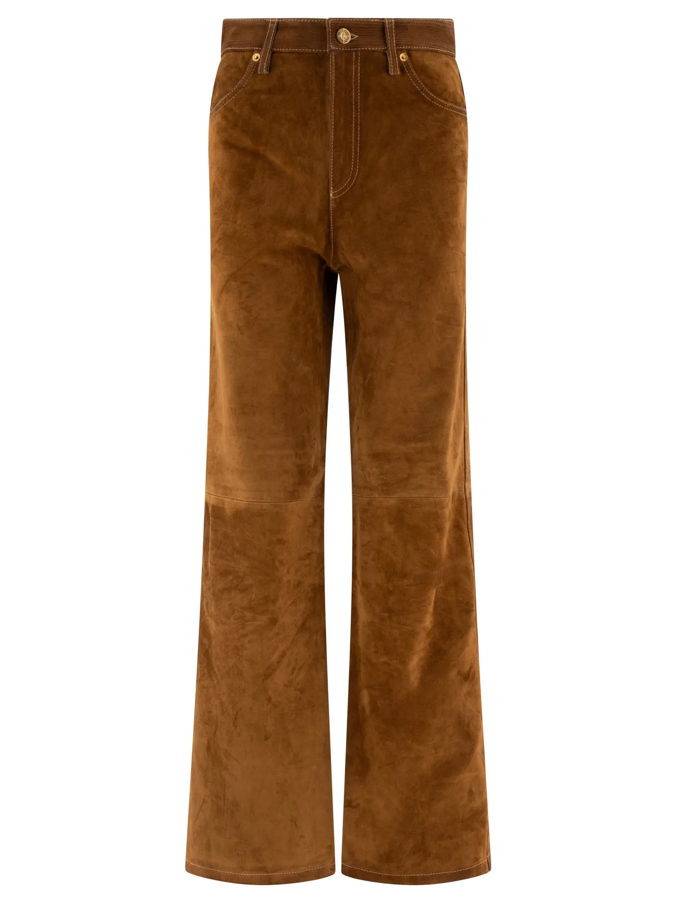 Pantaloni in pelle Melany d'oro