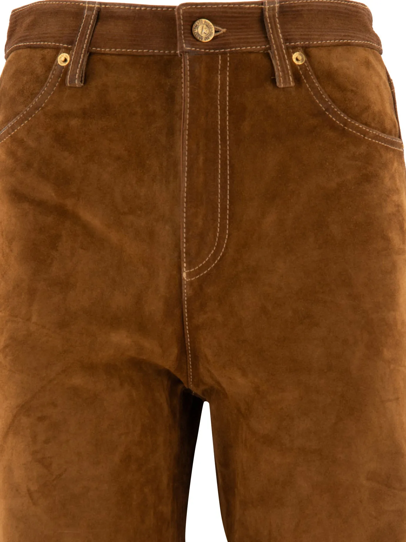 Pantaloni in pelle Melany d'oro