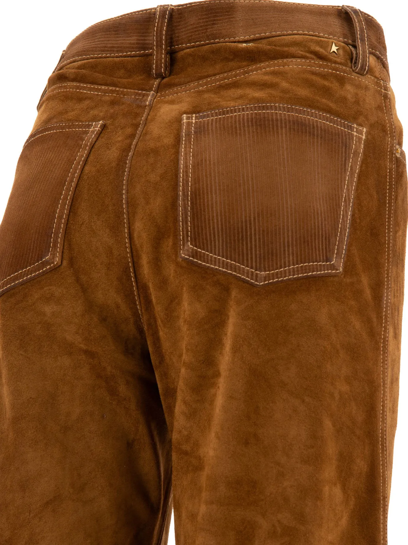Pantaloni in pelle Melany d'oro