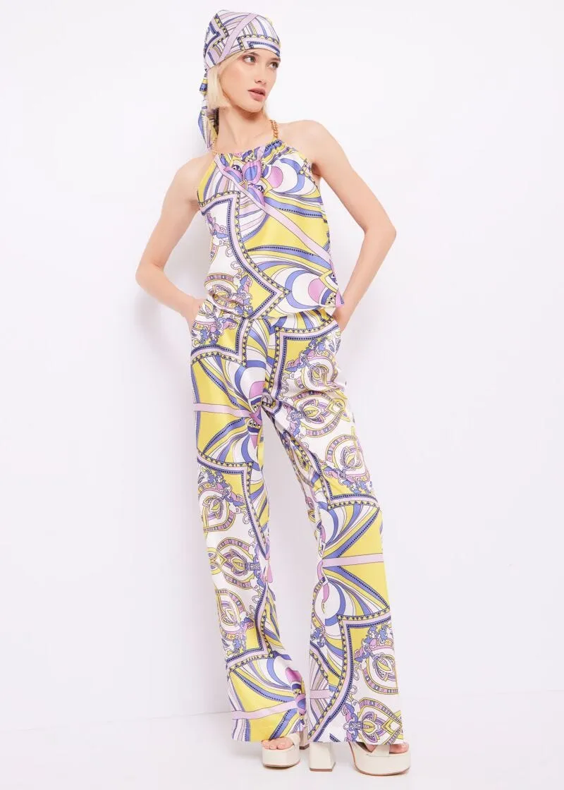 Pantaloni in twill stampato