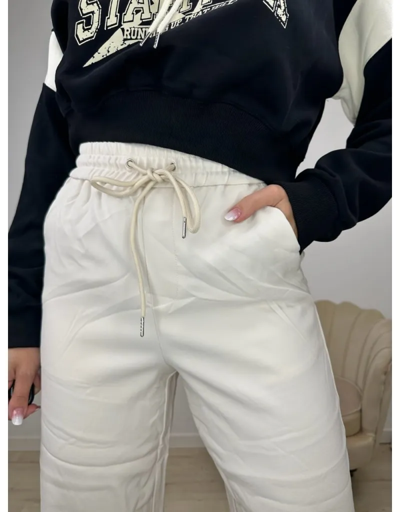 PANTALONI JOGGER WIDE LEG BURRO