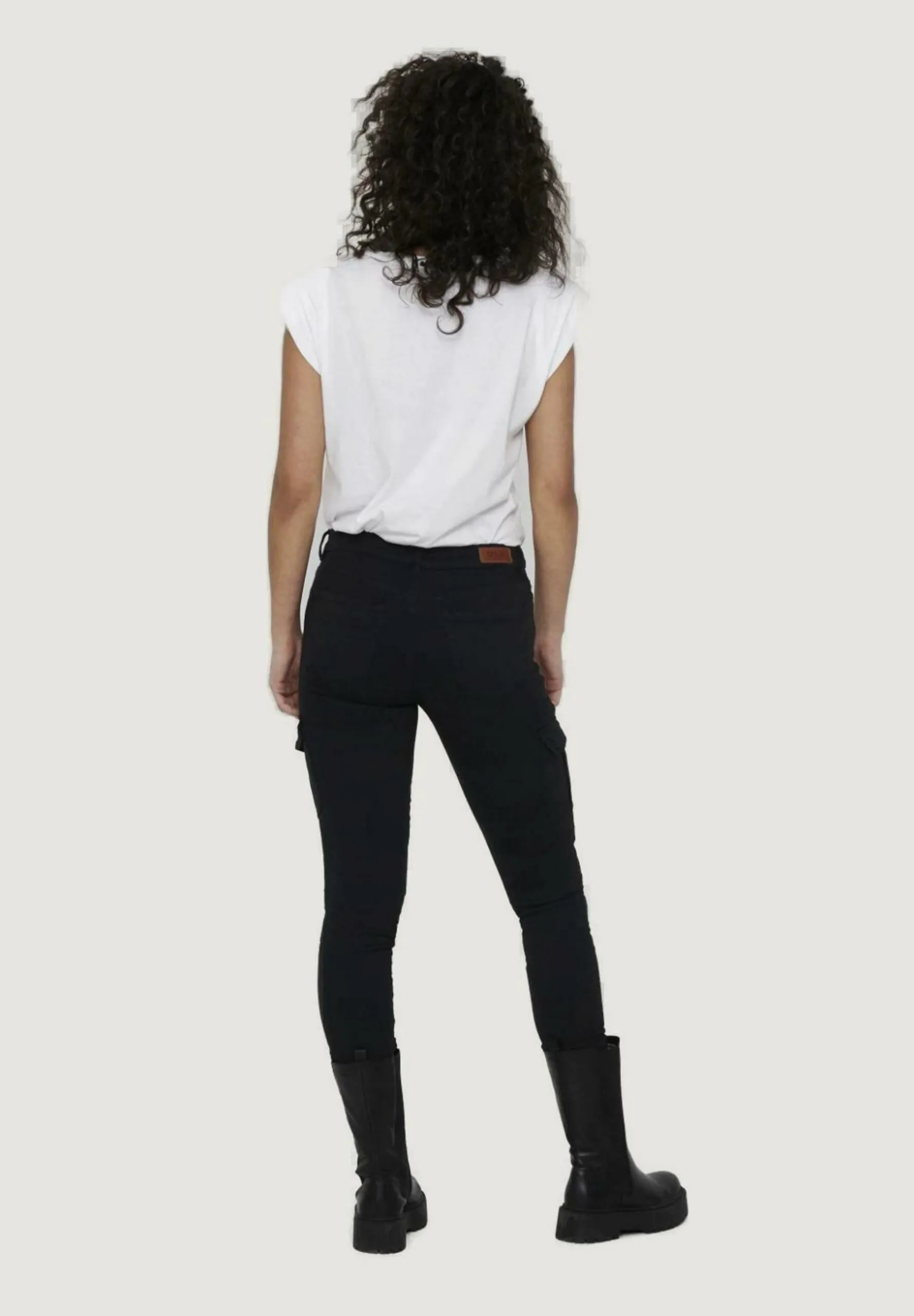 Pantaloni skinny Only MISSOURI REG ANK LIFE CARGO PNT Nero
