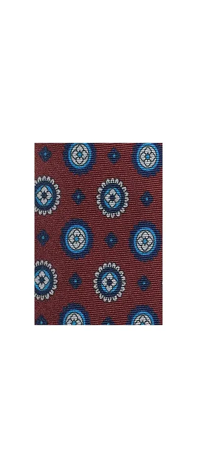 Papillon in seta con motivo ornamentale rosso vino