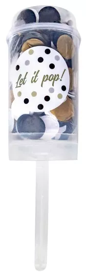 Party popper coriandoli bianchi neri beige