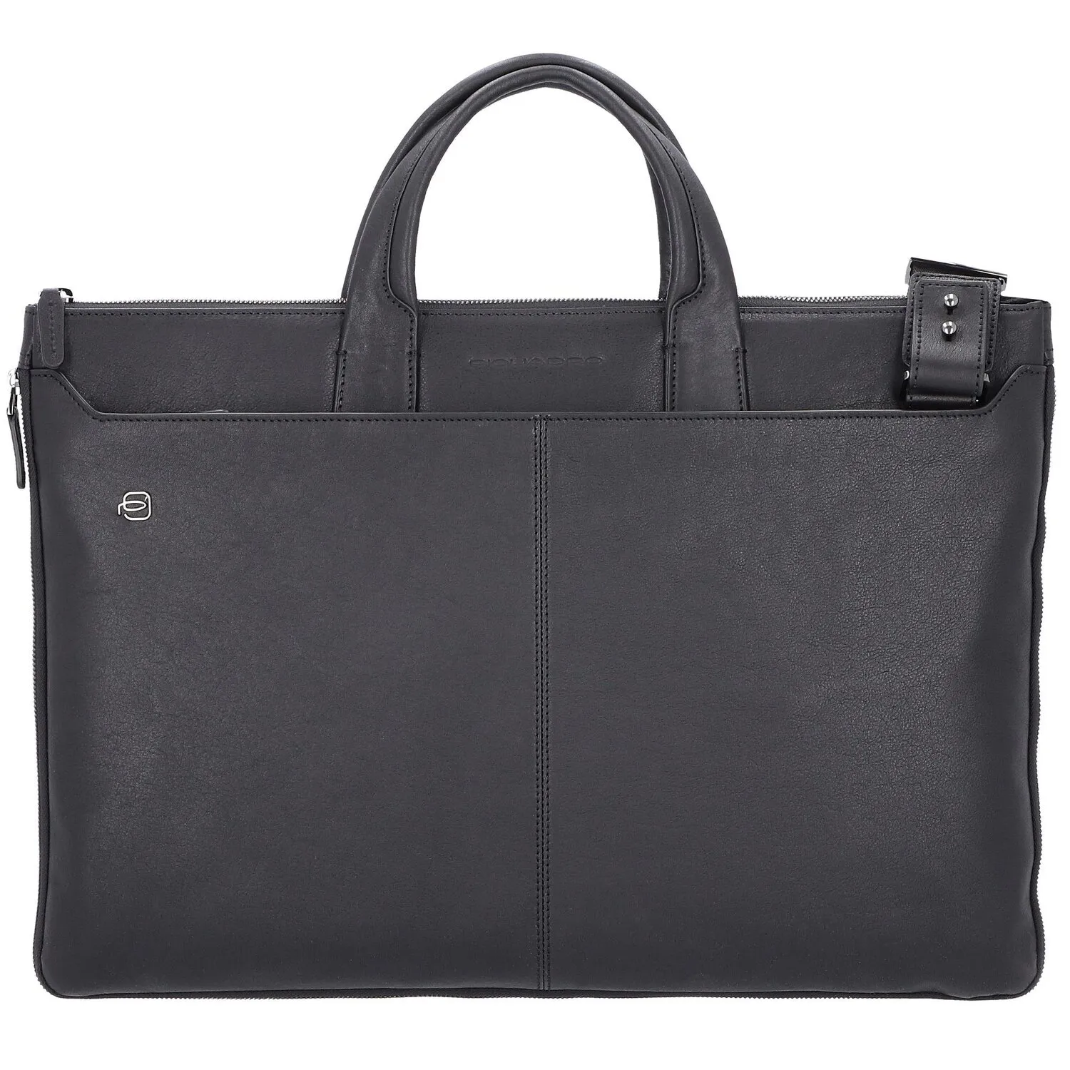 Piquadro Borsa per laptop quadrata nera in pelle 47 cm